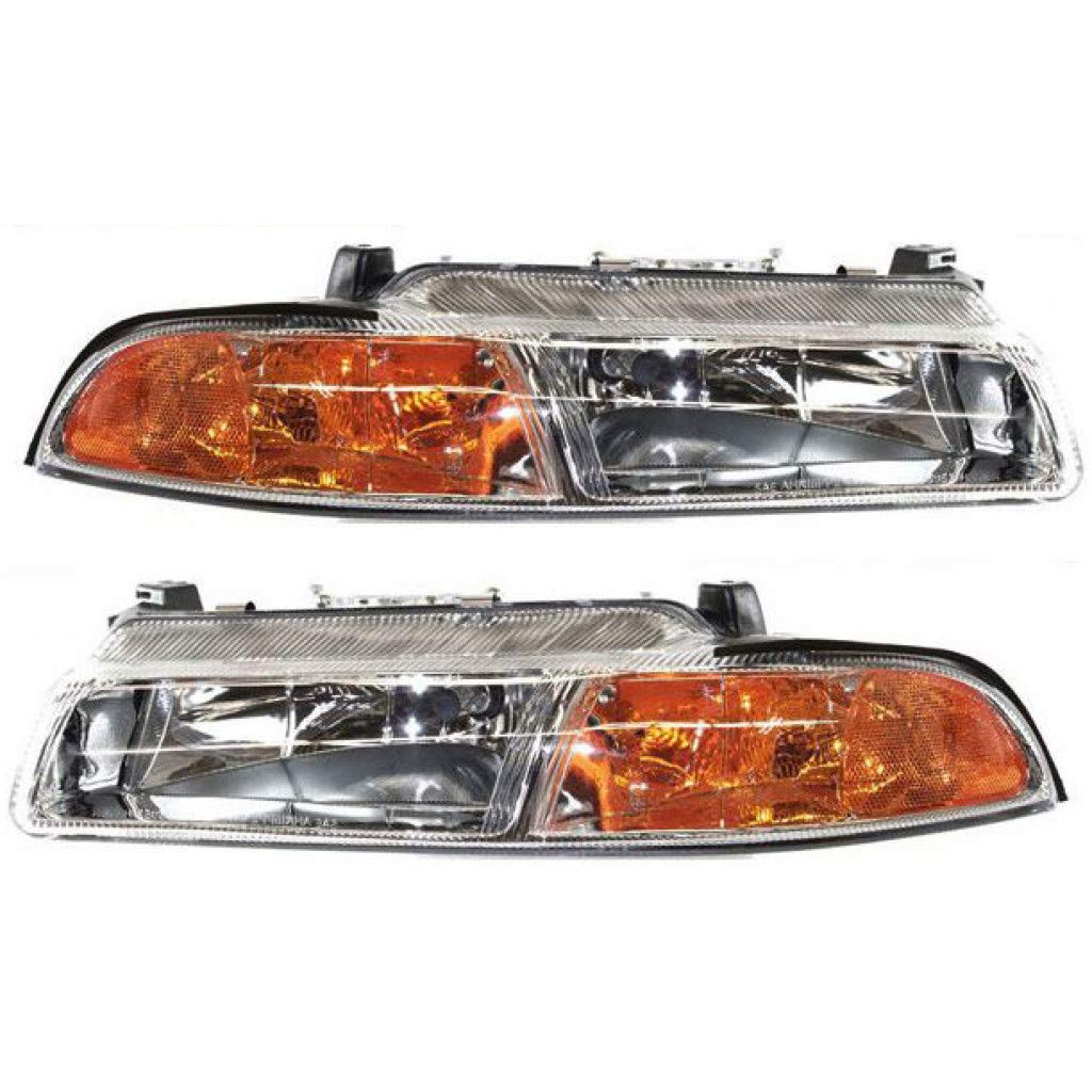 Dodge Stratus Headlight Assembly Pair 1995-2000 | Driver & Passenger Side | Improved Beam Pattern | CH2502112 + CH2503112 | 4630873AB + 4630872AB | Perfect for Night Driving & Car Restoration Projects