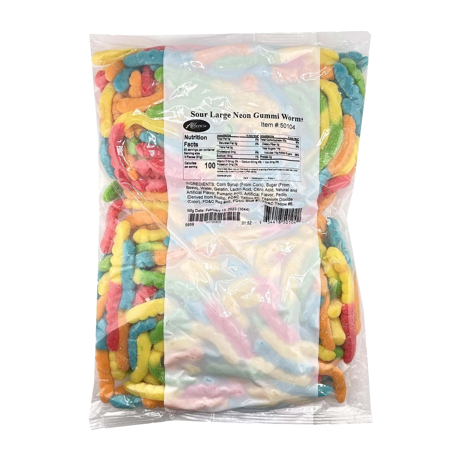 Albanese Neon Gummy Worms 4.5lb Bulk Bag - Sour & Sweet Candy for Parties, Movie Nights & Snacking