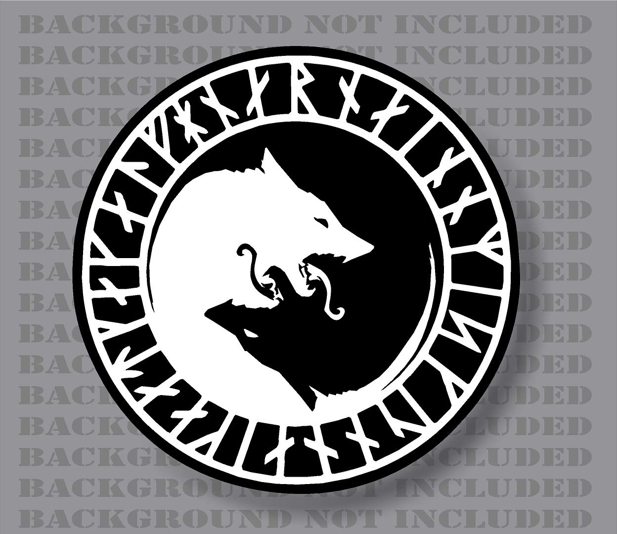 Odin Thor Viking Norse Wolf Seal Sticker Decal - 2 Pack 3 Inch Vinyl Decals for Laptop, Car, Phone - Yin Yang Wolf Design for Norse Mythology Fans & Protection Symbol