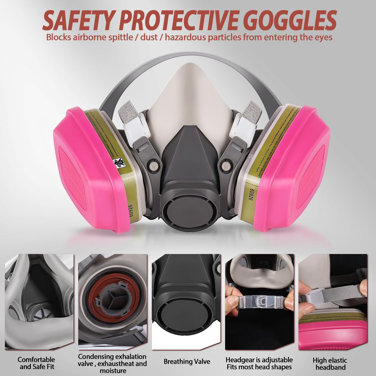 Full Face Gas Mask with 60926 Filter - Dust & Vapor Protection for Industrial Safety