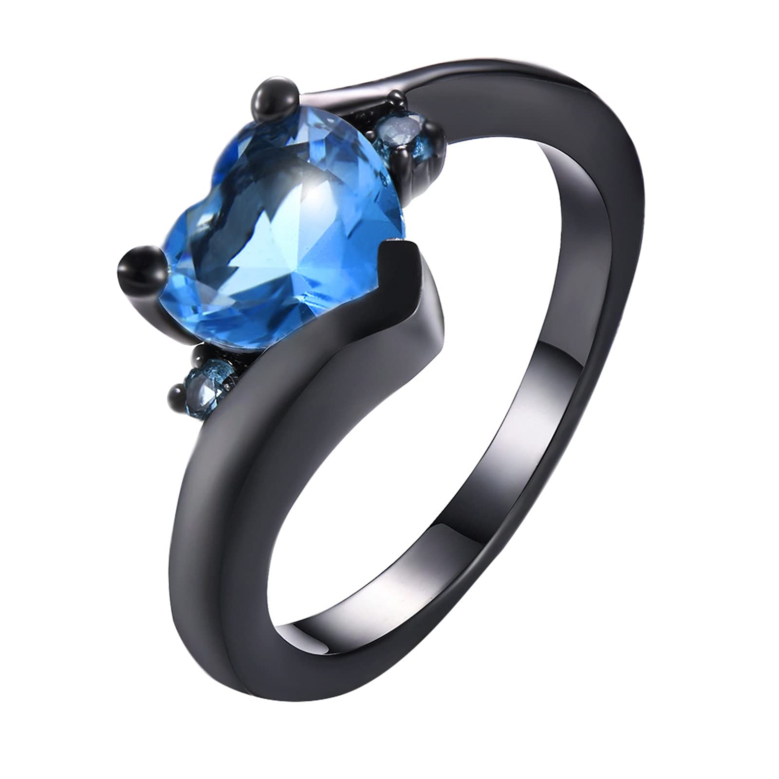 Heart-Shaped Zircon Couple Rings for Women - Colorful Love Jewelry Set for Valentine's Day, Anniversary & Romantic Gifts