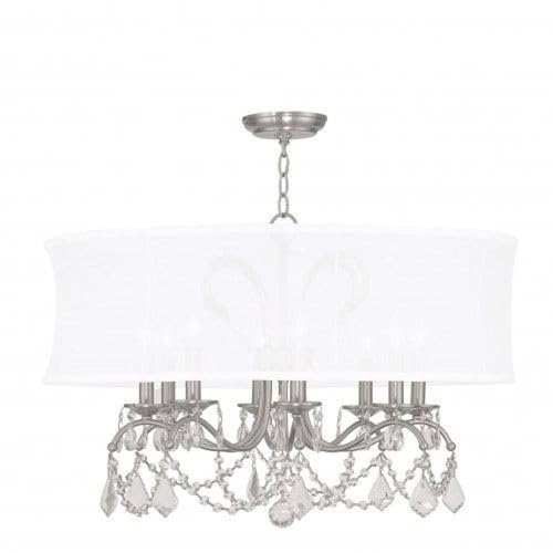 Livex Lighting 6308-91 Newcastle 5-Light Chandelier in Brushed Nickel Finish - Elegant Dining Room & Bedroom Ceiling Light Fixture for Modern Home Decor