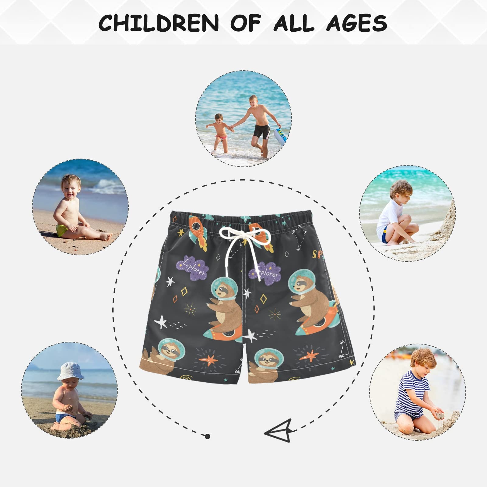 **Boys Swim Trunks for Kids 2-14 Years - Quick Dry Swim Shorts with UPF 50+ Sun Protection for Beach, Pool & Water Play**    *优化说明：*   - 增加关键词密度（如 