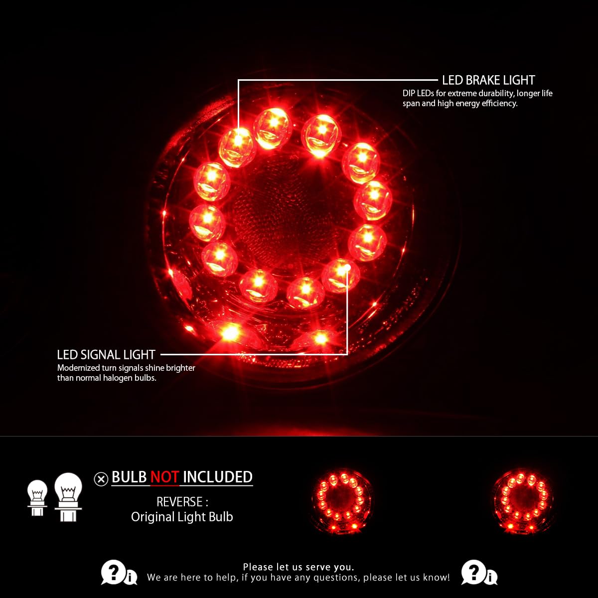 AUTOZENSATION LED Tail Lights Brake Lamps - Red Clear Lens Pair for 2005-2010 Chevy Cobalt Coupe 2 Door (Left + Right Assembly) | Enhanced Visibility & Style for Night Driving & Car Customization