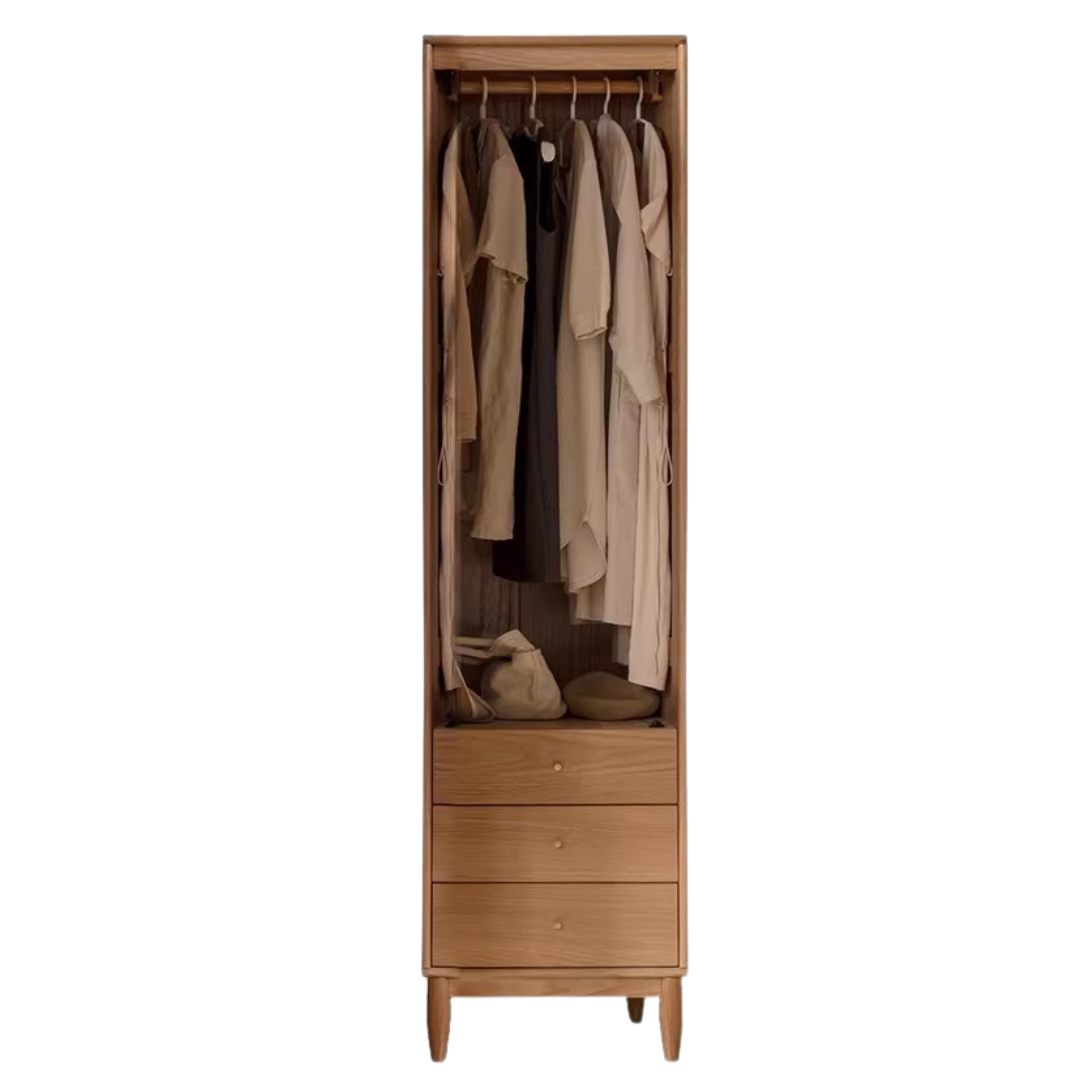 22.1x20.9x84.3inch / 56x53x214сm /  Natural wood color /  rattan single door