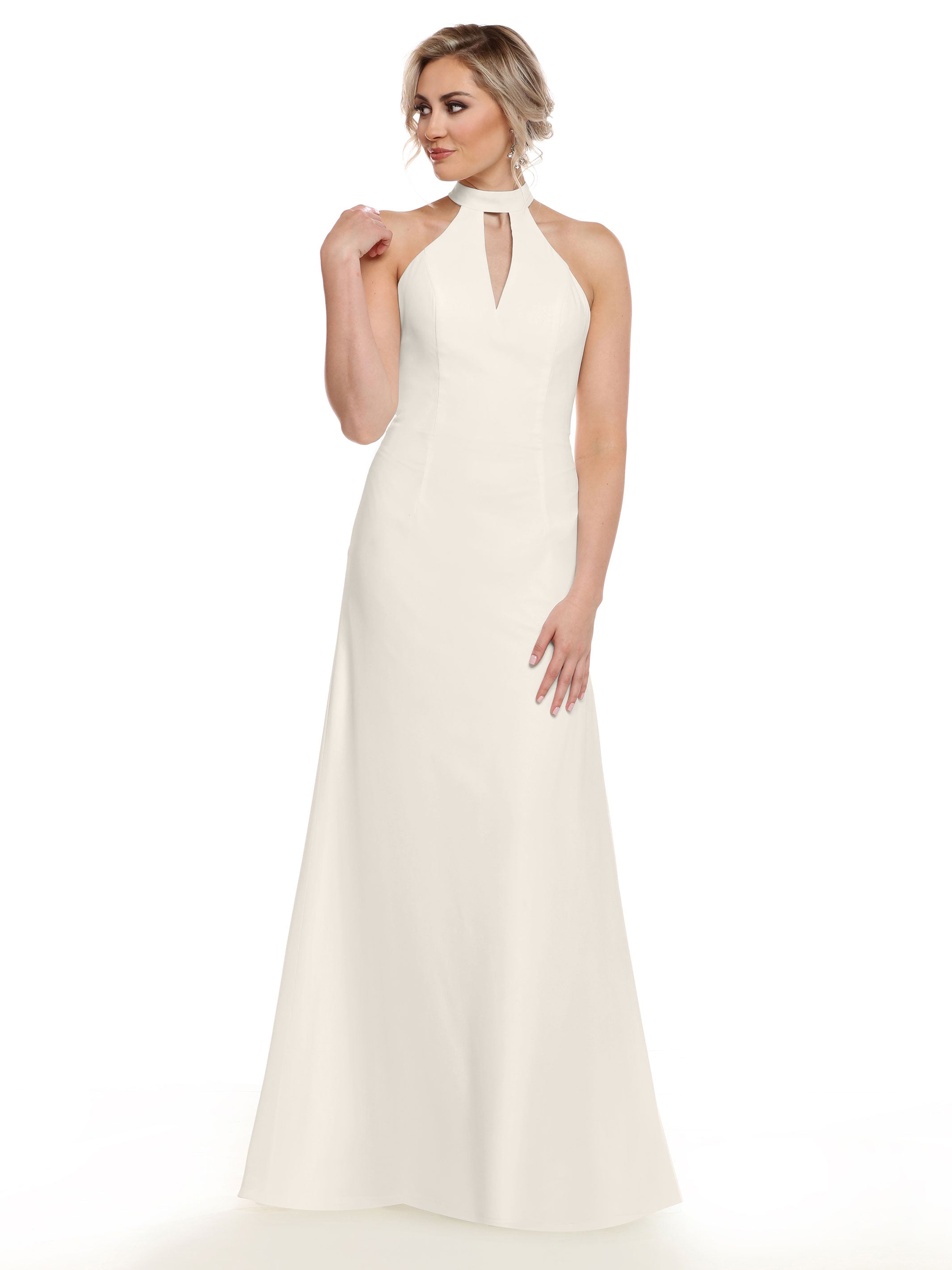 Elegant 80138 Chiffon A-Line Bridesmaid Dress with Keyhole Halter Neckline - Perfect for Weddings, Formal Events & Special Occasions