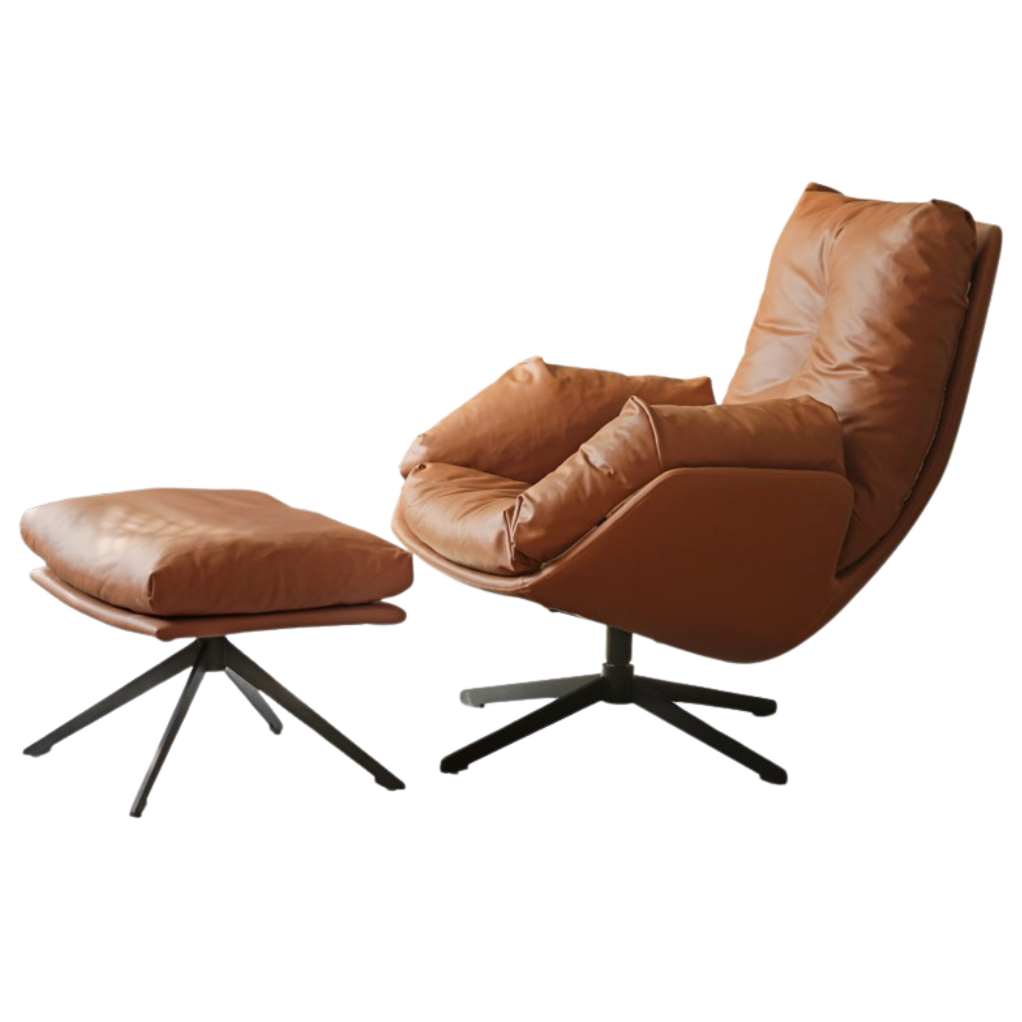 23.2x18.5x16.9 inch / 59x47x43сm / brown / swivel chair + pedal