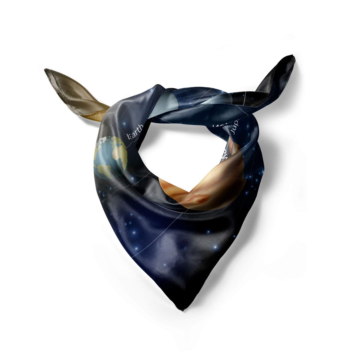 Ambesonne Space Hairscarf with Solar System Planets Print - Stylish Head Wrap for Women - Perfect for Yoga, Beach, and Boho Fashion