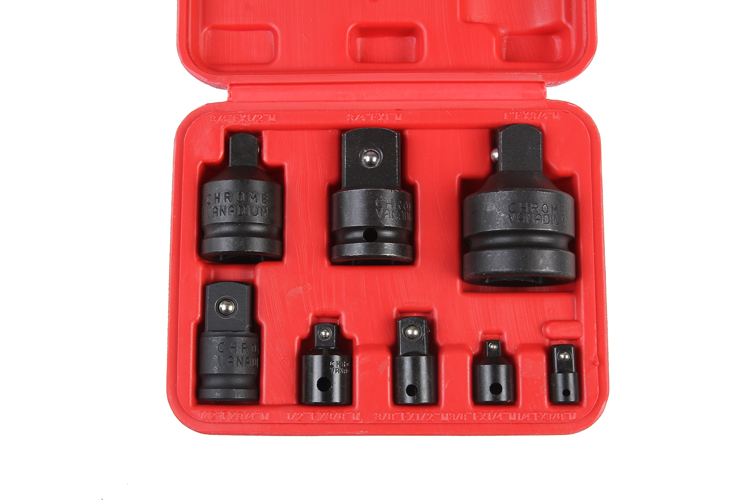 8-Piece Impact Socket and Adapter Set - 1/2
