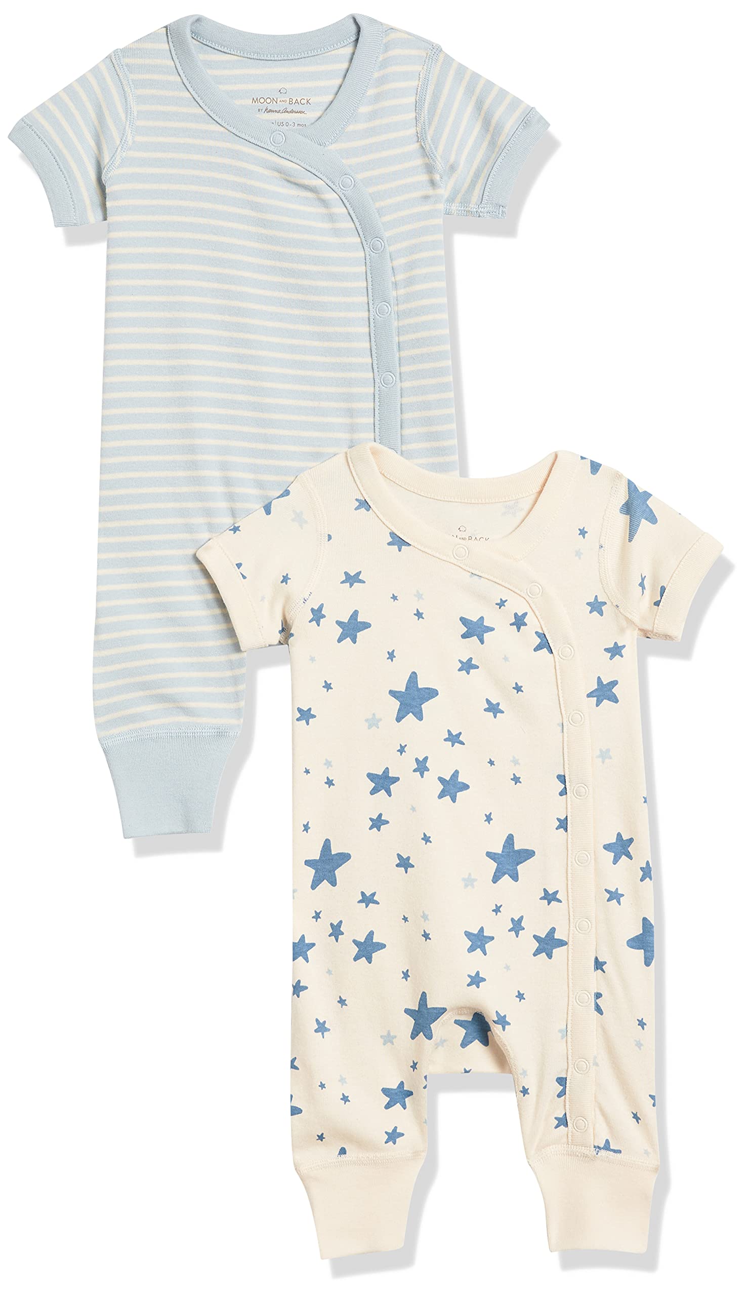 Hanna Andersson Baby 2-Pack Romper - Soft Organic Cotton Pajamas for Newborns & Infants | Perfect for Sleepwear, Playtime & Photo Shoots