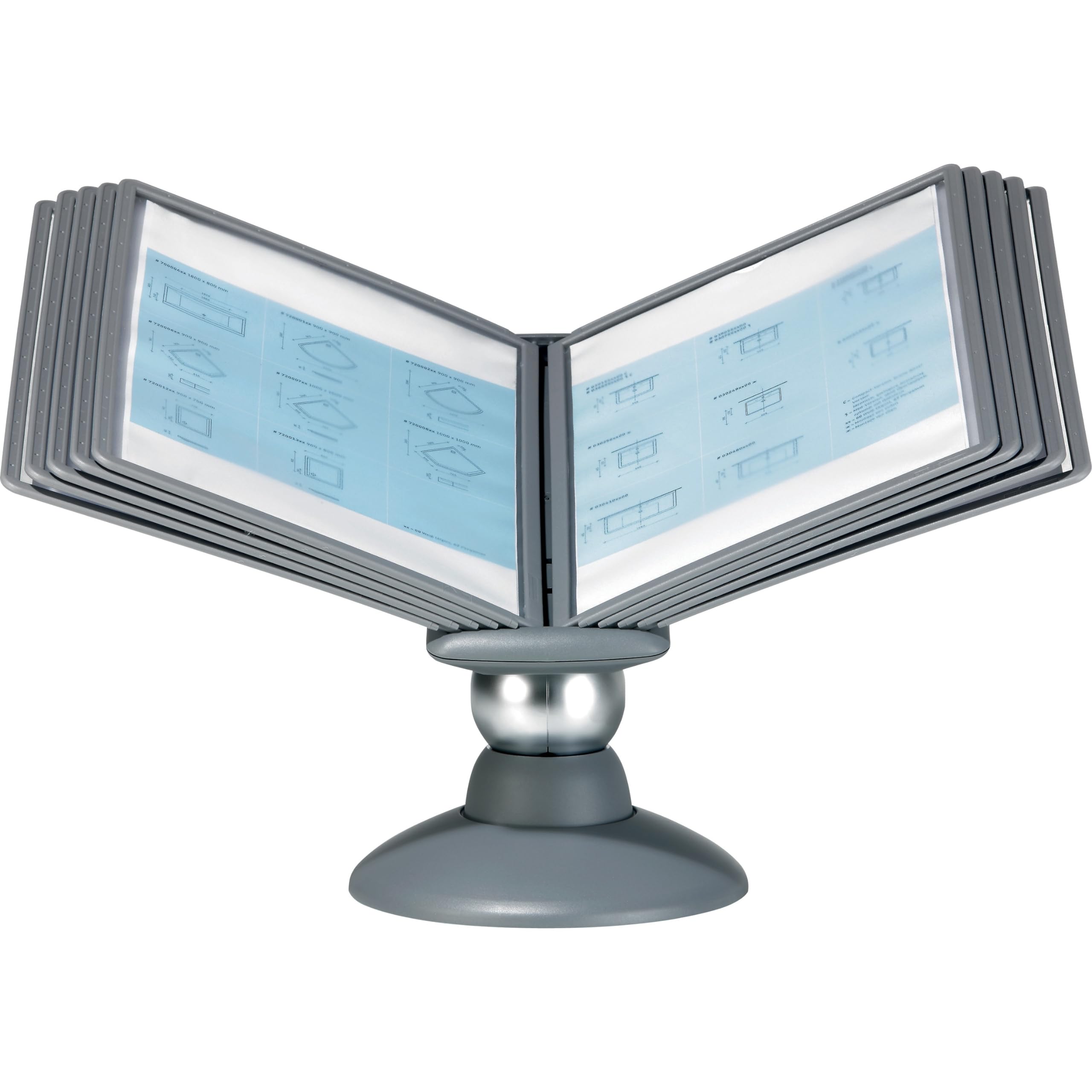 Durable Sherpa Motion Desk Reference System - 10 Panels with Gray Borders for Office Organization & Document Management | Perfect for Home Office, Corporate Workspaces & Study Areas