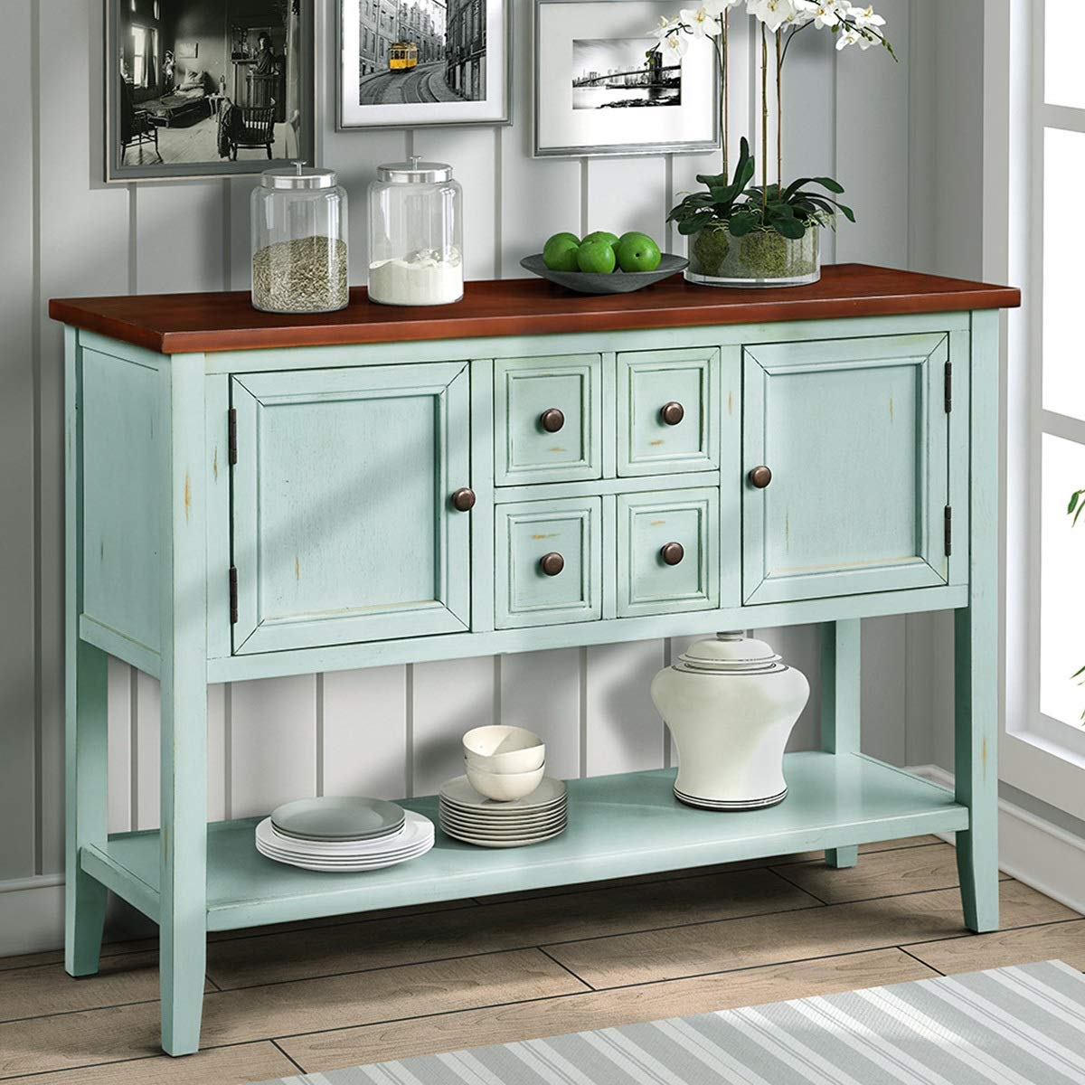 Merax Wooden Console Table - Entryway Sofa Table with Storage Shelf, Modern Sideboard for Living Room, Hallway & Bedroom - Perfect for Home Decor & Organization