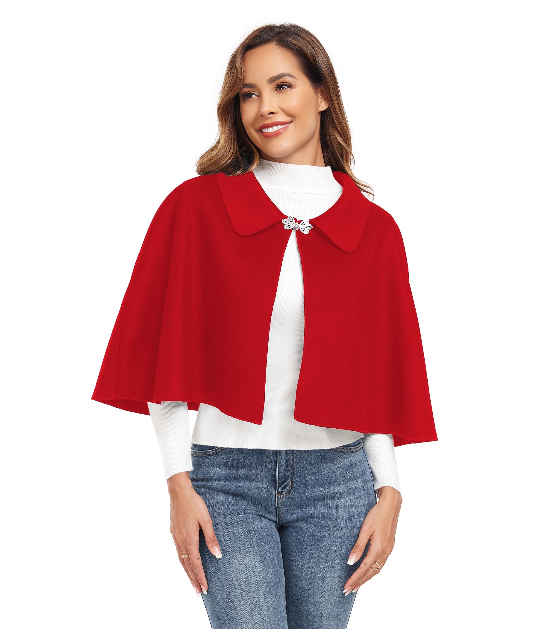 Women's Warm Capelet Shawl - Soft Winter Poncho Cloak for Fall & Winter - Cozy Cover Up for Parties, Weddings & Outdoor Activities