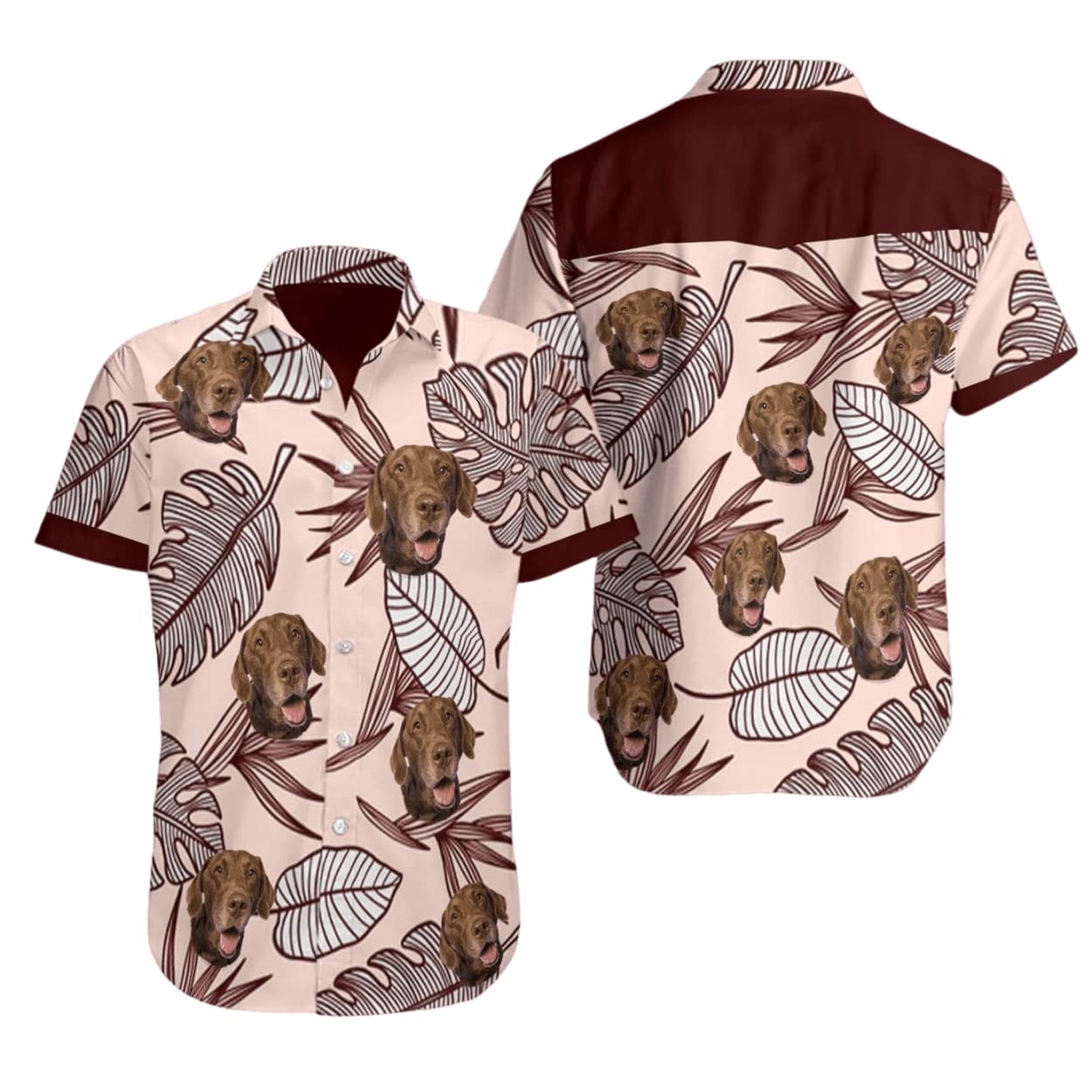 Men's Hawaiian Shirts - Tropical Pattern Short Sleeve Button Down Beach Shirts for Summer | Chesapeake Retriever Lover Gift for Dad & Boyfriend | Perfect for Vacations, Luaus & Casual Outings