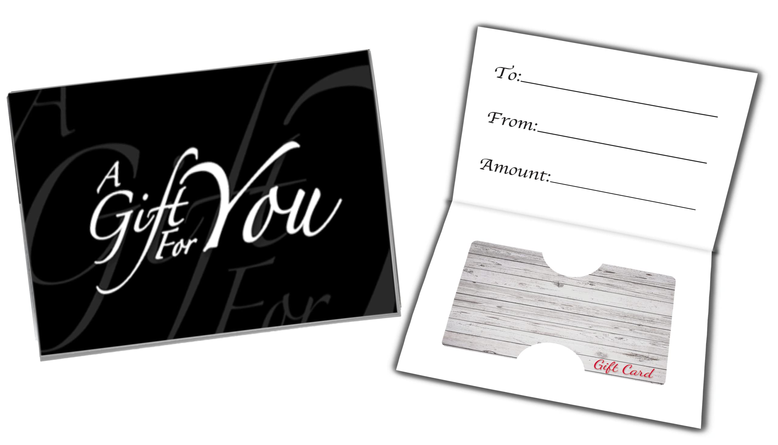 500 Pack Black Italic Gift Card Presenters - Perfect for Retail Stores, Restaurants & Corporate Gifting