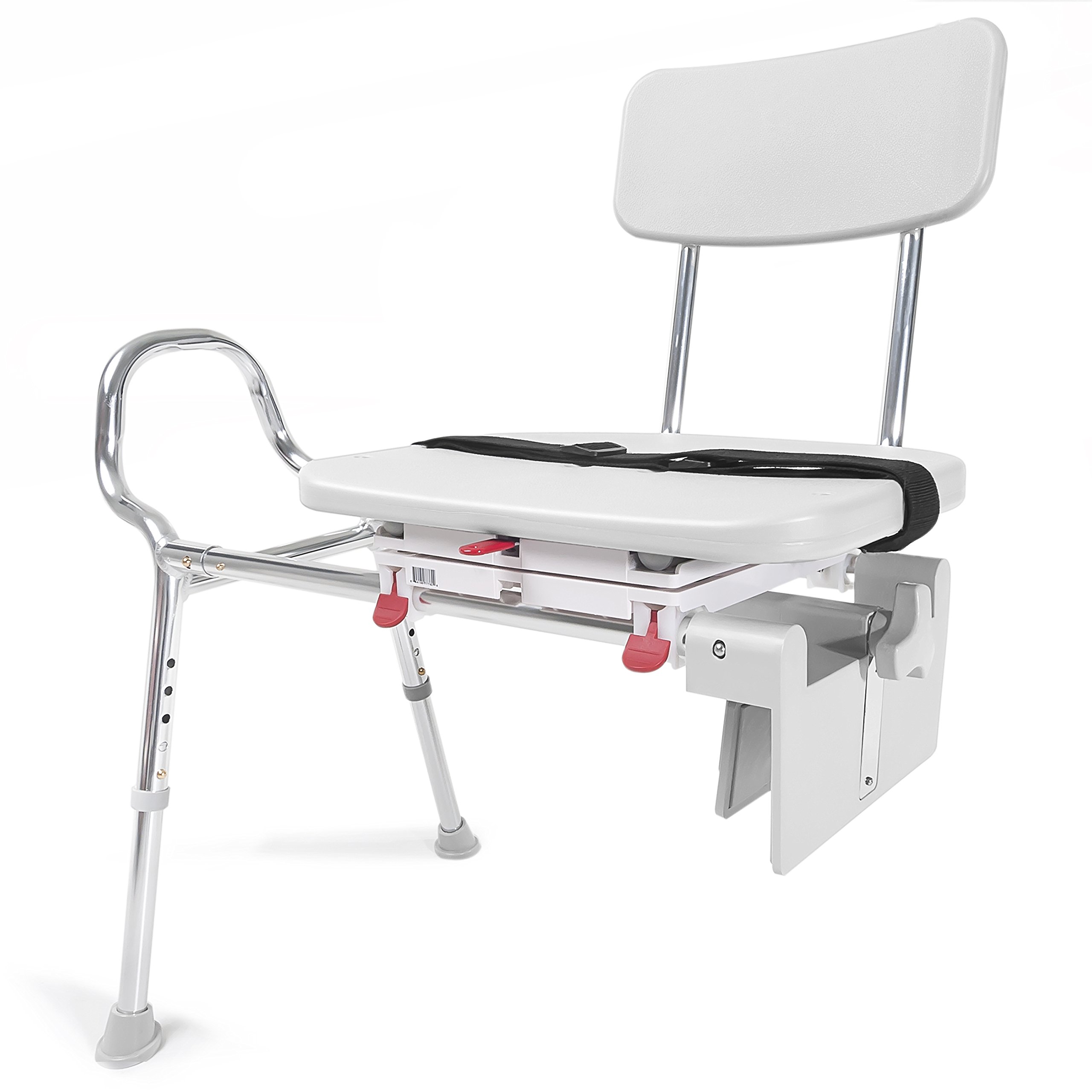 Eagle Health Supplies Tub-Mount Swivel Sliding Shower Transfer Bench with 360 Degree Rotation, Grab Bar & Rust-Resistant Design - Easy No-Tool Assembly for Elderly & Disabled Bathroom Safety