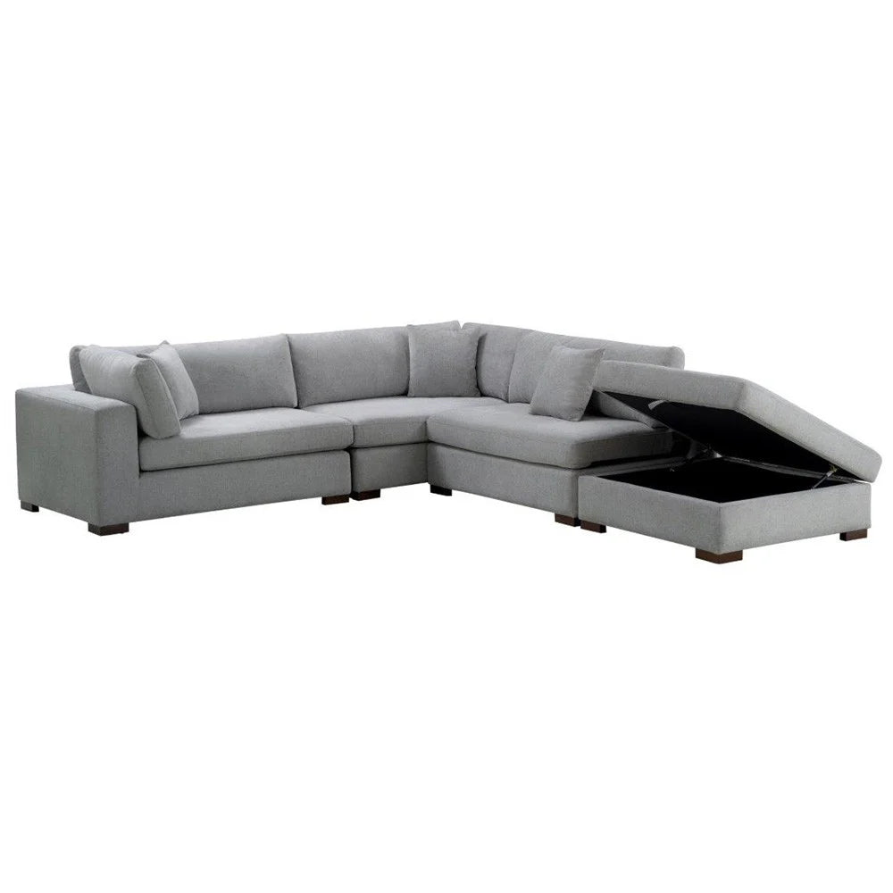 5-Seater Modular Lounge Sofa with Storage Ottoman - Modern Living Room Furniture for Small Spaces & Apartments | Perfect for Relaxing, Entertaining & Extra Storage
