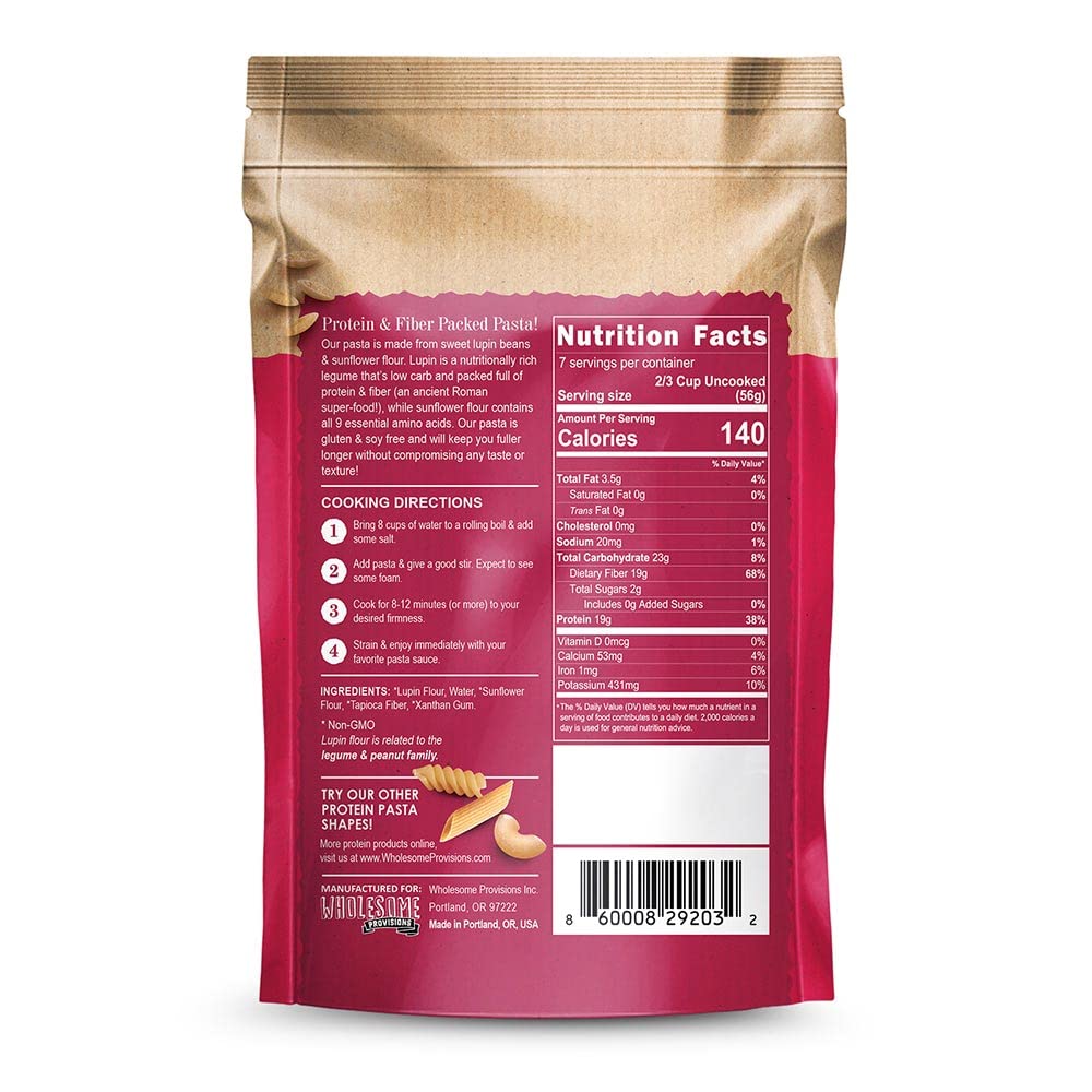 High Protein Pasta - 19g Protein, Low Carb Keto Pasta (4g Net Carbs) - Gluten Free, Made with Lupin & Sunflower Flour - Perfect for Keto Diet, Weight Loss & Healthy Meals - Lulupasta Orzo (1 Pack)