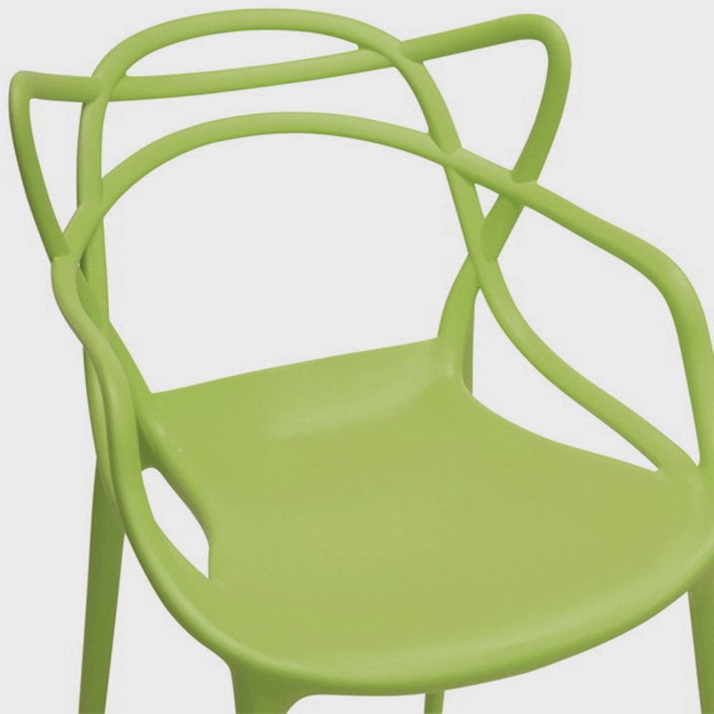2xhome - Set of 8 Modern Green Dining Chairs, Contemporary Designer Armchairs for Home, Office, Kitchen, Living Room & Outdoor Use - Perfect for Dining, Working, Lounging on Patio or Balcony