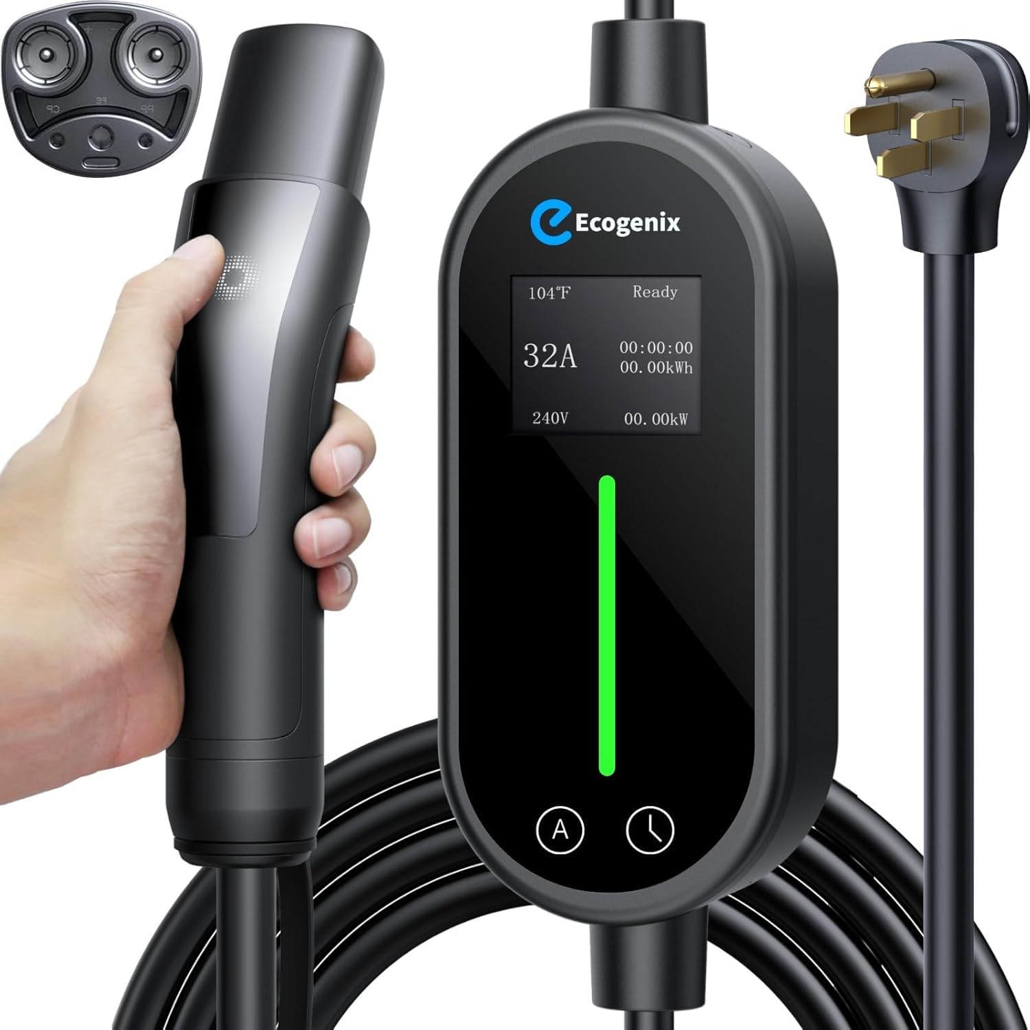 Tesla Level 2 EV Charger - 32Amp 240V Fast Home Charging Station with Wireless Control & Adjustable Current (NEMA 14-50P) - Compatible with Model 3/Y/S/X - Perfect for Garage, Driveway & Road Trip Charging Needs