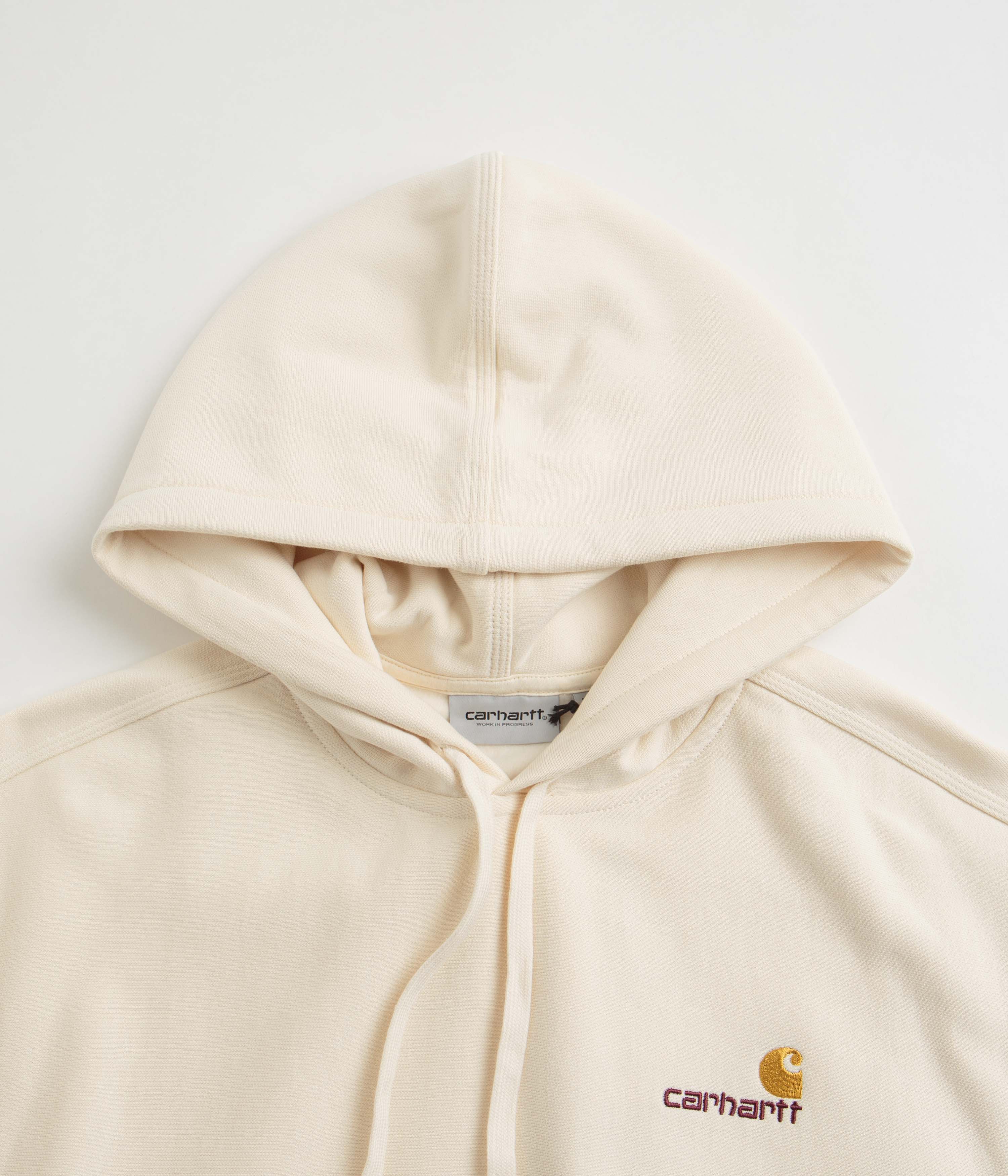 Carhartt American Script Hoodie for Men & Women | Soft Cotton Fleece Pullover | Natural Color | Casual Wear & Outdoor Activities