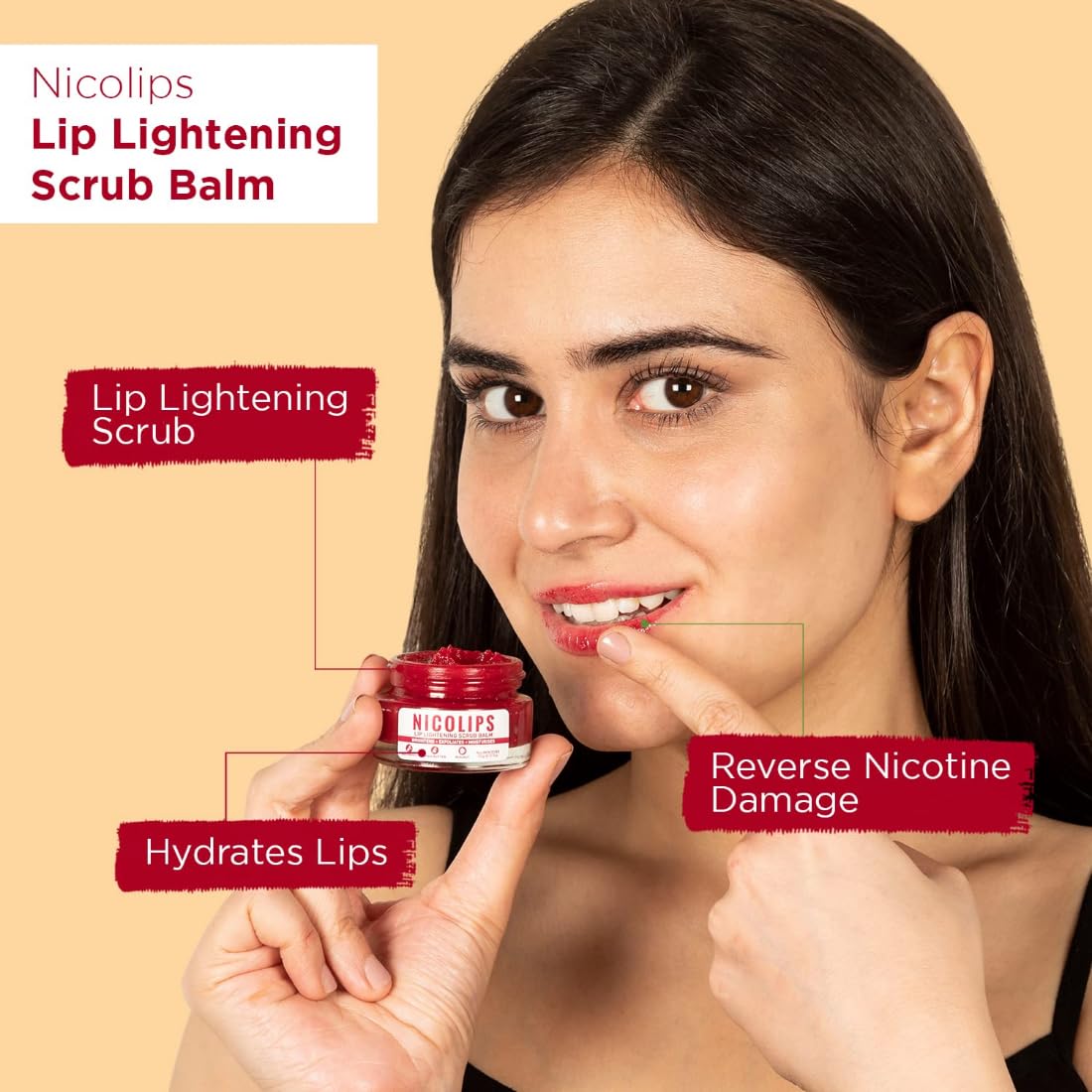 Bella Vita Organic NicoLips Lip Scrub & NicoBalm Lip Balm Combo - Natural Treatment for Dry, Chapped & Dark Lips - 20g Exfoliator + 4g Moisturizer - Perfect for Daily Lip Care & Nighttime Treatment