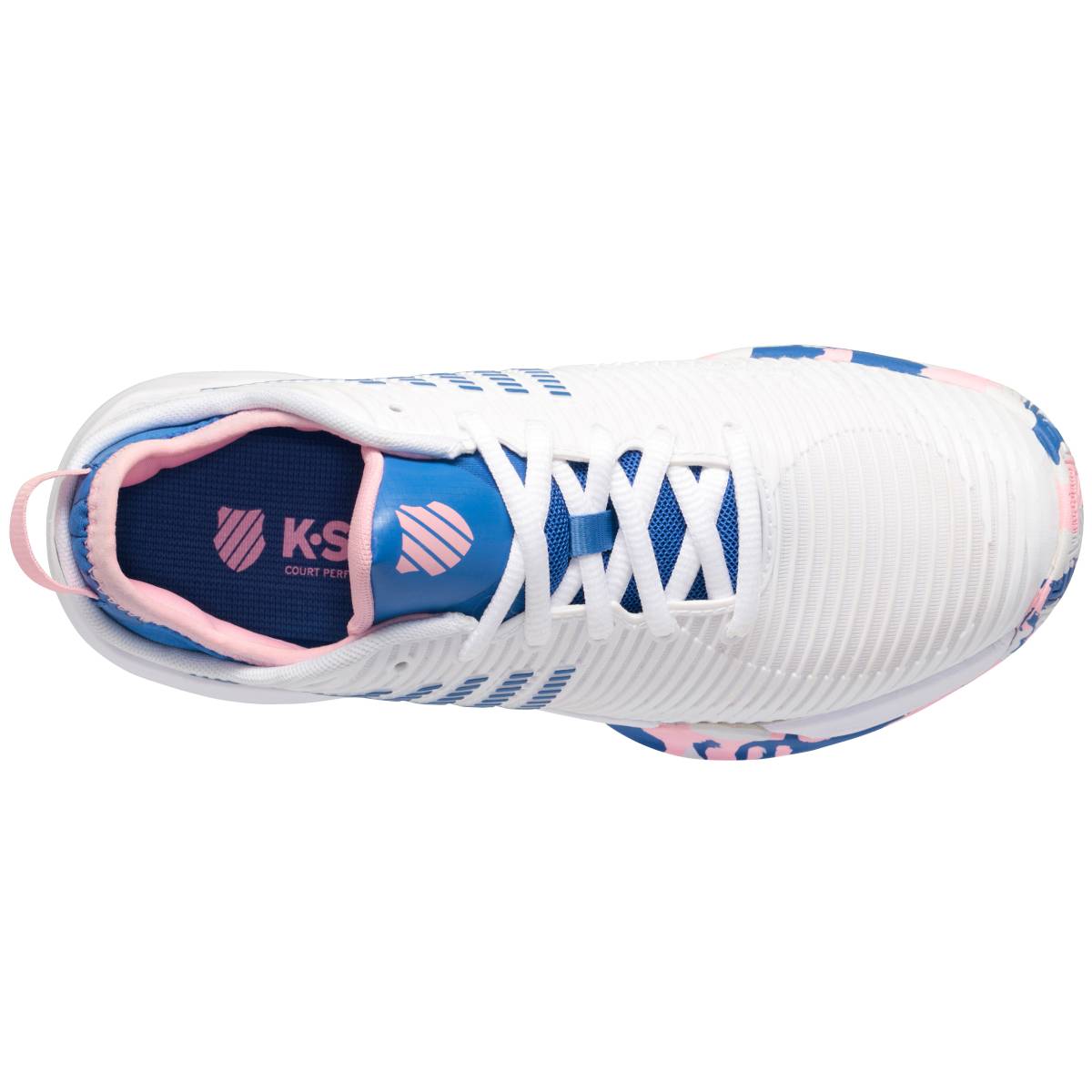 K Swiss Hypercourt Supreme Women's Tennis Shoes - White/Star Sapphire/Orchid Pink | Lightweight & Durable Court Shoes for Women | Perfect for Tennis, Pickleball & Casual Wear