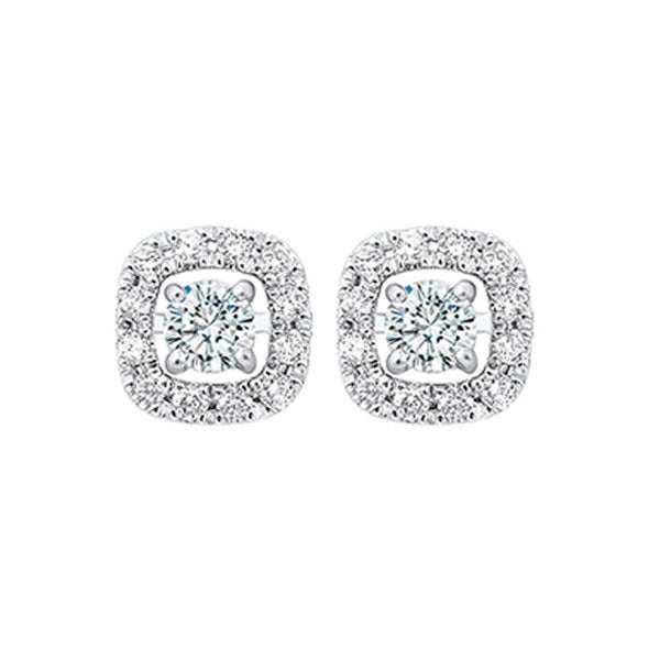 14K White Gold Diamond Earrings (1/5 CTW) - Elegant Stud Earrings for Women, Perfect for Weddings, Parties & Everyday Wear