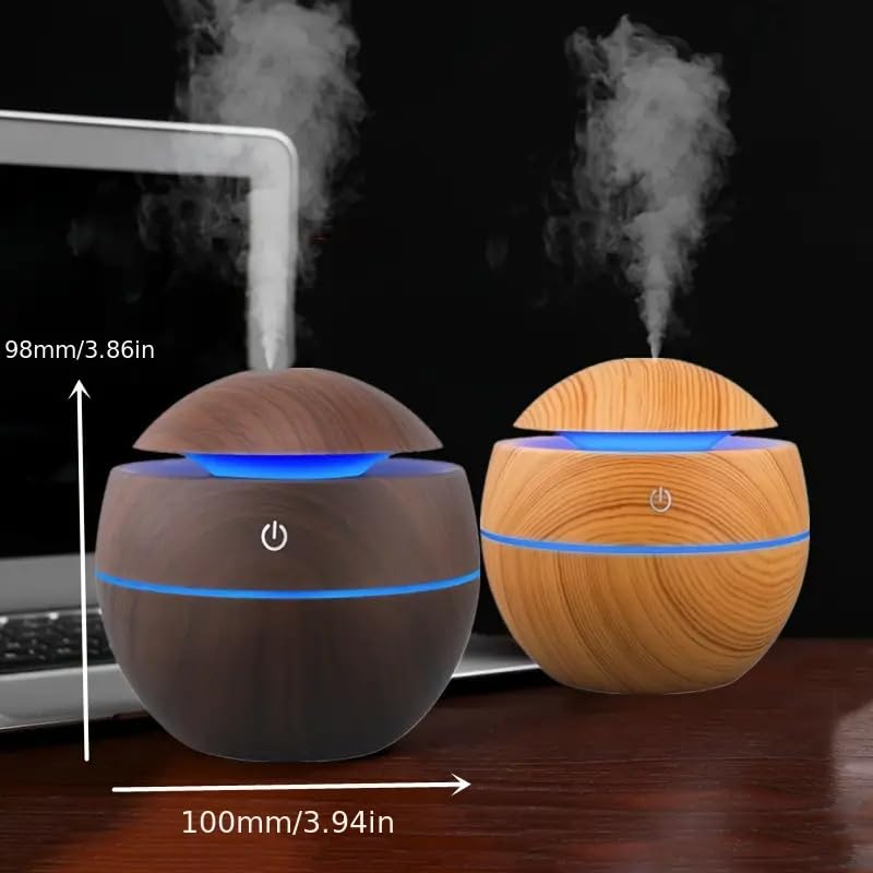 Cool Mist Ultrasonic Air Humidifier & Essential Oil Diffuser - 500ml Quiet Humidifying for Home, Office, Bedroom | Color Changing LED Night Light, Car Air Freshener | Perfect for Dry Air Relief, Aromatherapy, Baby Nursery & Travel