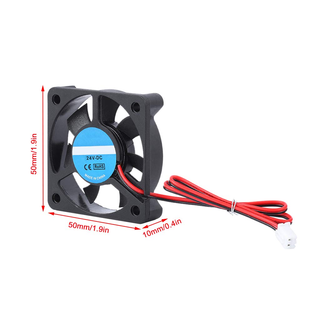 24V DC Brushless Blower Fan 50x50x10mm - 2 Pin 5010 Cooling Fan Replacement for 3D Printers | Perfect for DIY 3D Printing Projects & Accessory Upgrades
