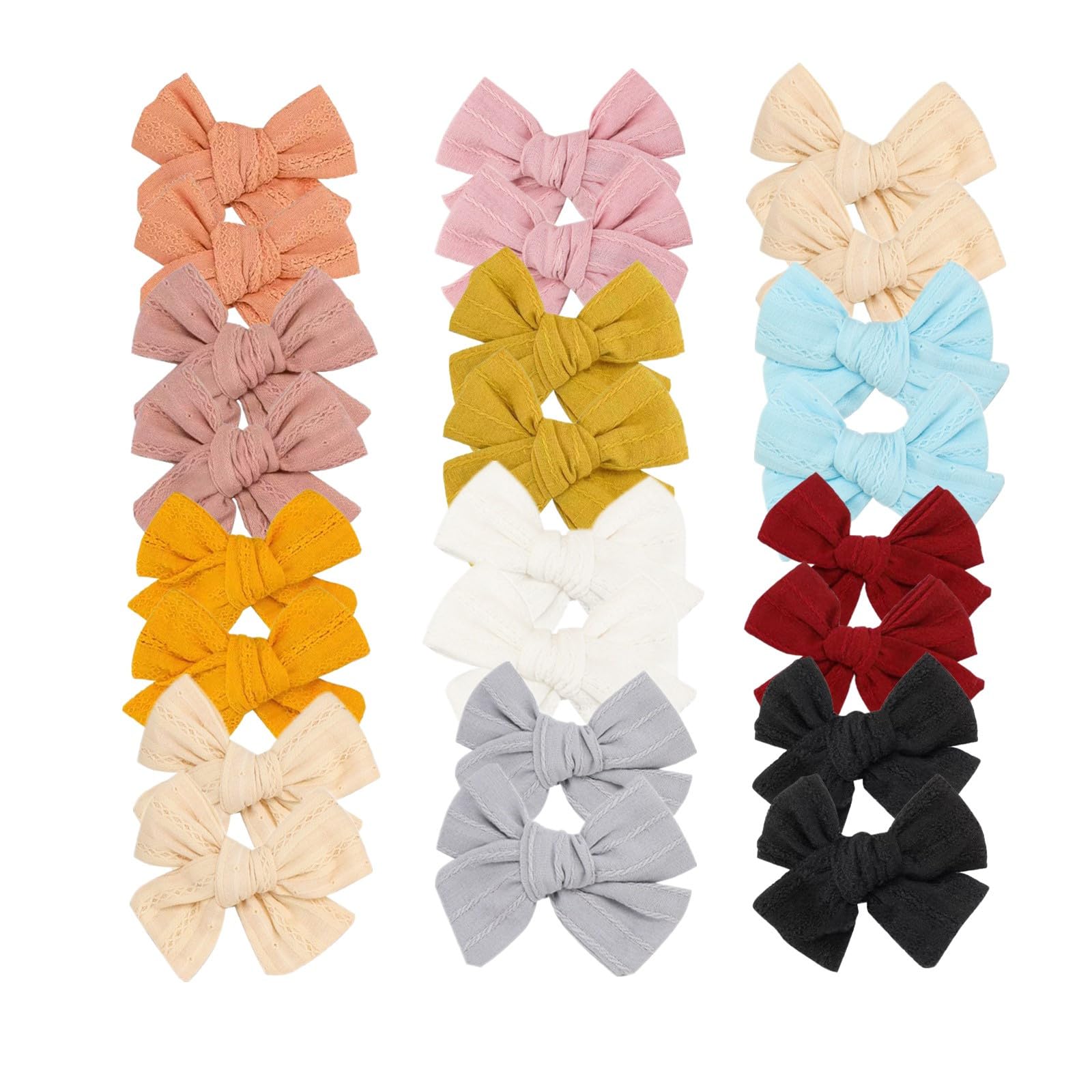 24 Pack Premium Hair Bows Clips for Baby Girls | Non-Slip Barrettes & Hair Accessories for Toddlers & Kids | Soft Fully Lined Design | Perfect for Parties, School, Photos & Daily Wear | ZARXILI