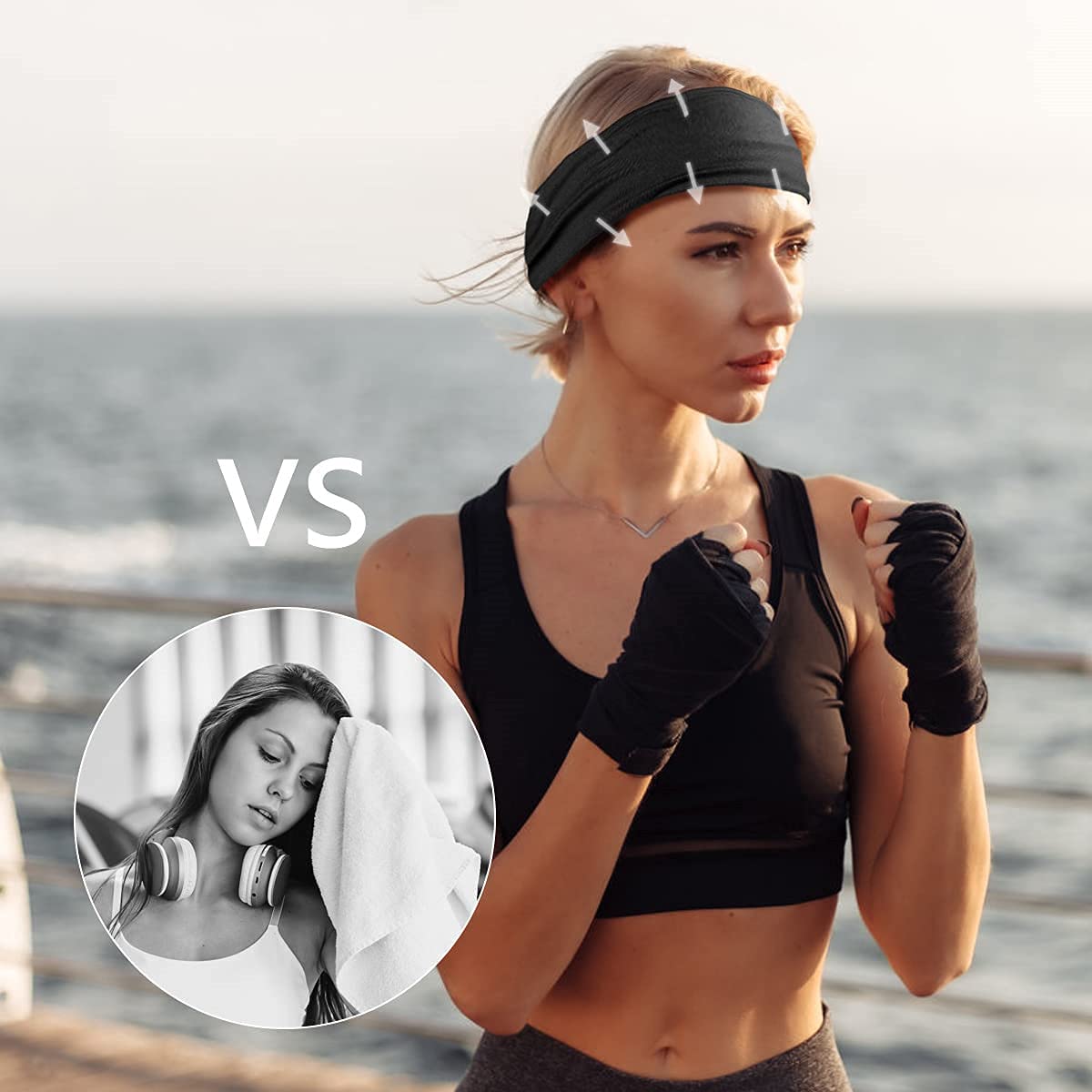 Flintronic 6-Pack Non-Slip Sports Headbands for Women & Men - Moisture Wicking Sweatbands for Running, Yoga, Workouts - UV Protection & Breathable Design - Perfect for Gym, Tennis, Hiking & Outdoor Activities