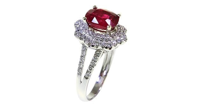 3.08ct Genuine Ruby & Diamond Ring - 14K Gold Engagement Ring for Women, Perfect for Valentine's Day, Anniversary & Proposal Gifts