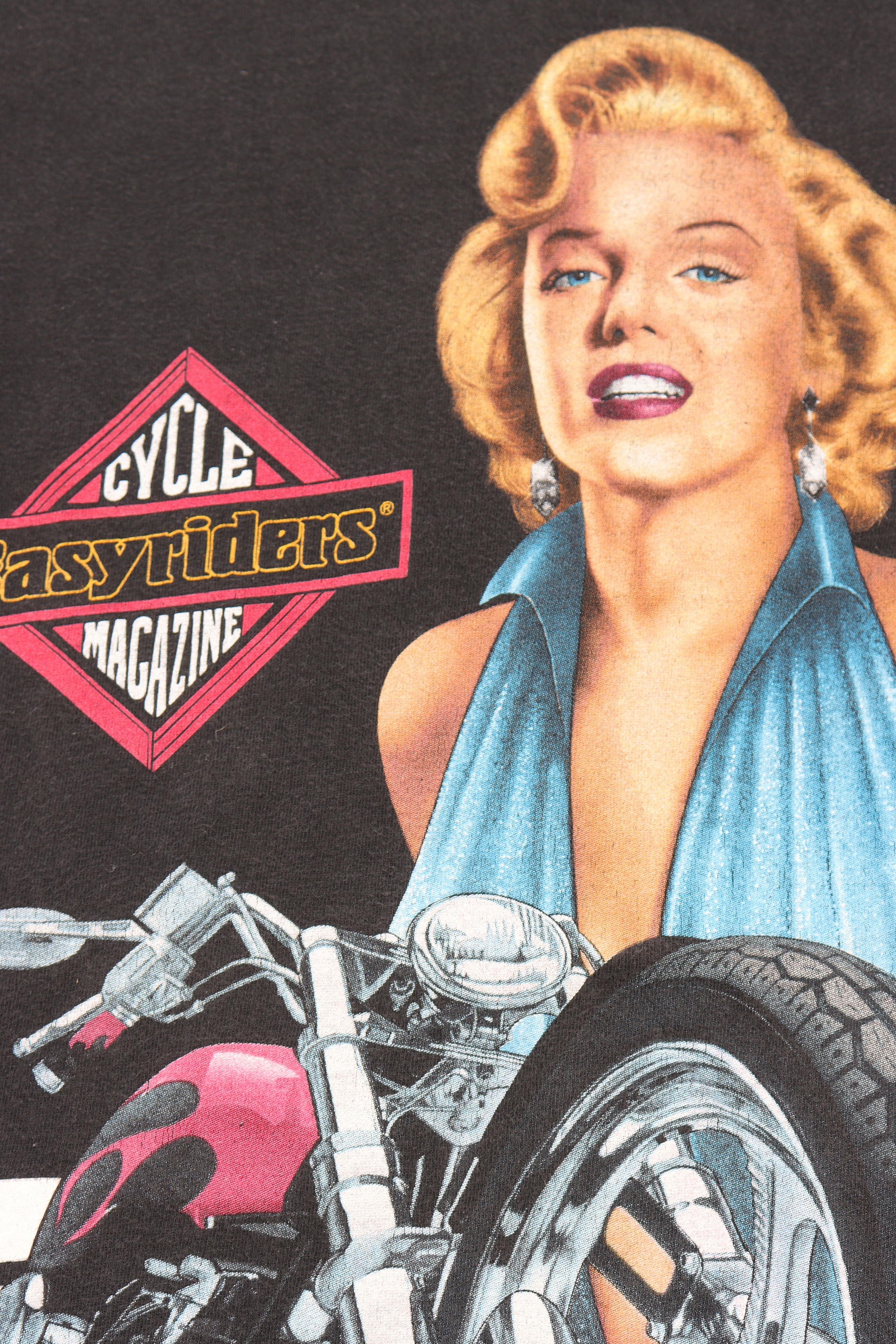 Vintage 1980's Marilyn Monroe Easyrider's T-Shirt - Retro Rockabilly Style Unisex Tee for Motorcycle Riders & Classic Movie Fans