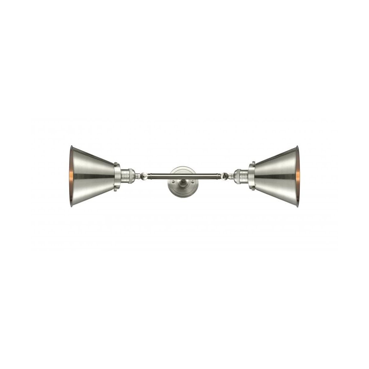 Innovations 208L-SN-M13-SN-LED 2 Light Vertical Bathroom Vanity Light Fixture in Brushed Satin Nickel - Perfect for Modern Bathroom, Powder Room and Spa Lighting Upgrade