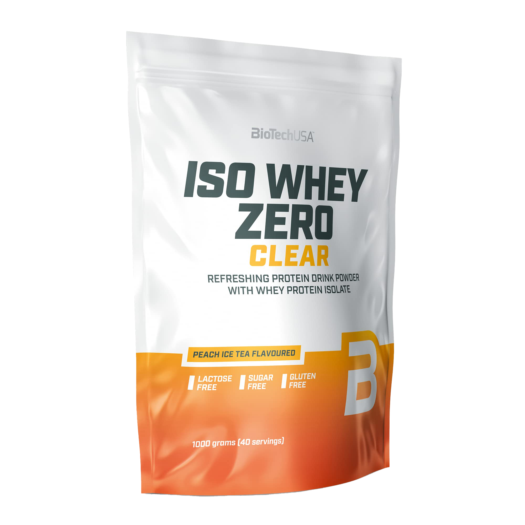 BioTechUSA Iso Whey Zero Clear Protein Powder - Peach Ice Tea Flavor, 1000g | Low Carb, Lactose-Free Whey Isolate for Post-Workout Recovery & Muscle Growth | Perfect for Gym, Fitness & Healthy Lifestyle