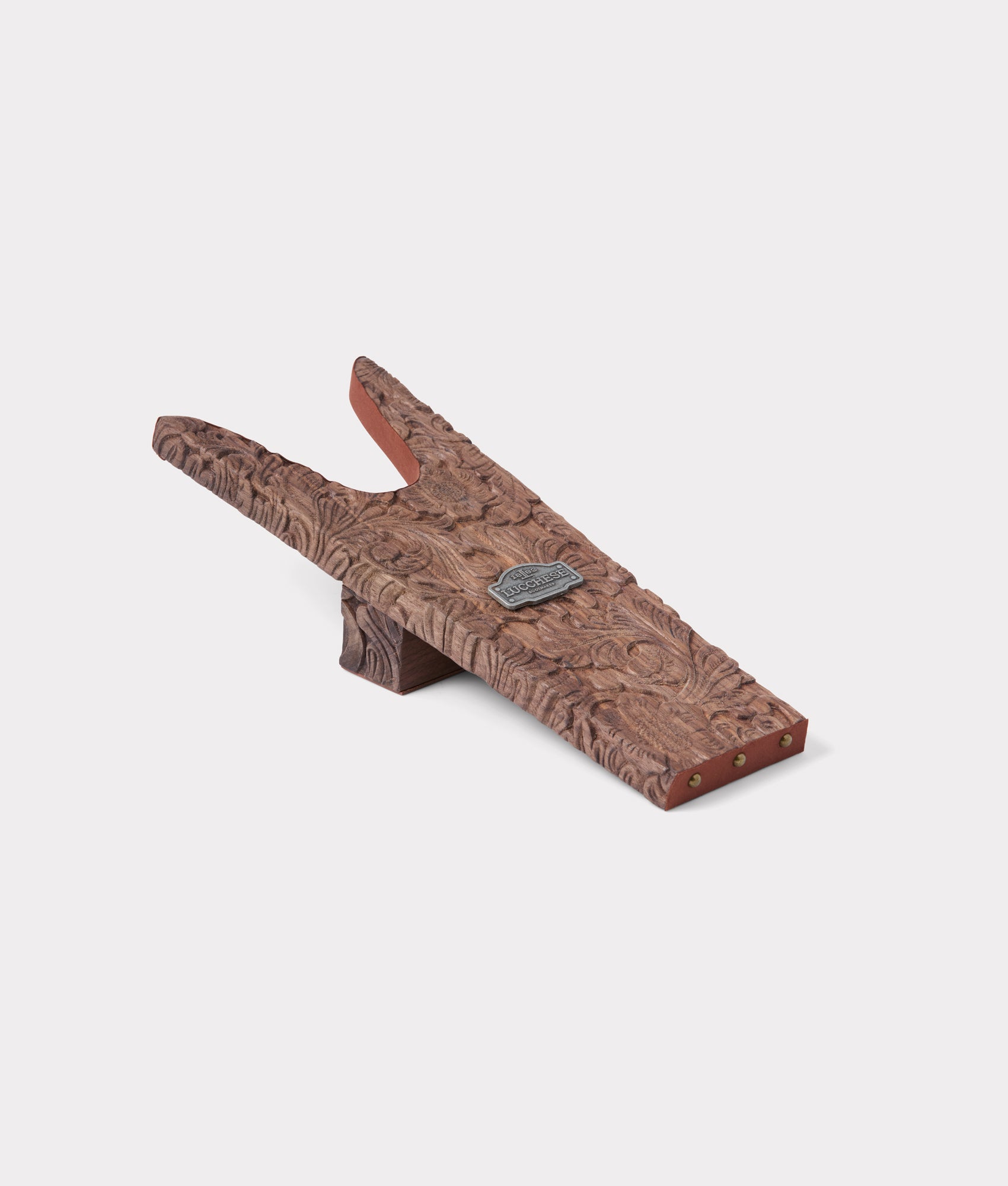 Premium Brown Leather Tooled Boot Jack - Easy Shoe Removal for Men & Women - Perfect for Western Boots, Work Boots & Outdoor Use