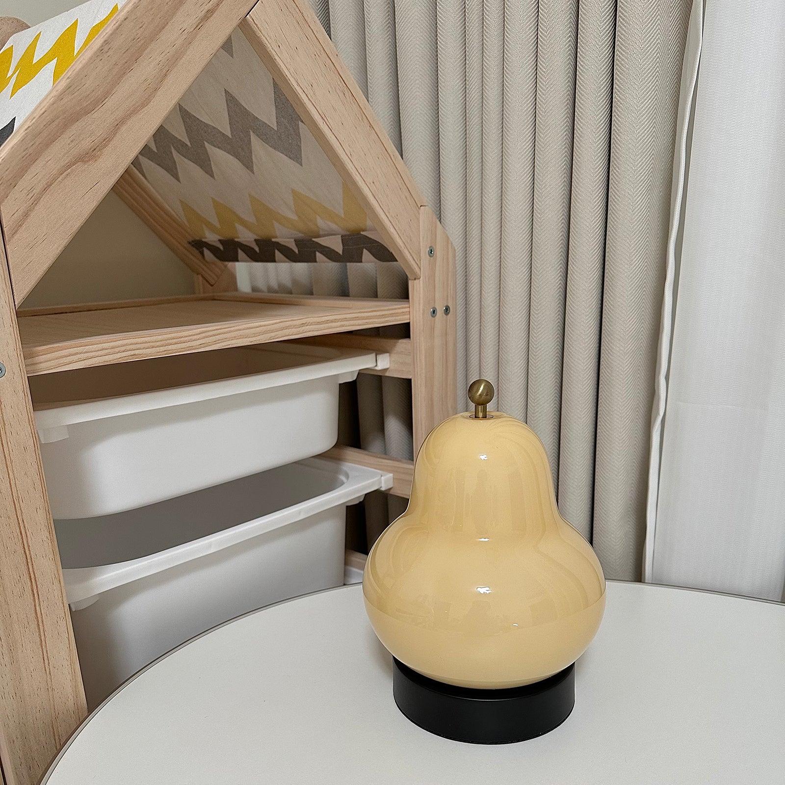 Pear Rechargeable LED Table Lamp with Built-in Battery - Perfect for Bedroom, Office, and Reading Nook Lighting