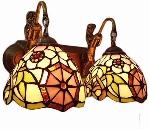 Vintage Tiffany Style Wall Lamp - 6 Inch Stained Glass Spider Web Design, Retro European Bedroom & Living Room Lighting, Decorative Night Light for Home Decor | Perfect for Gothic, Victorian or Boho Interior Themes