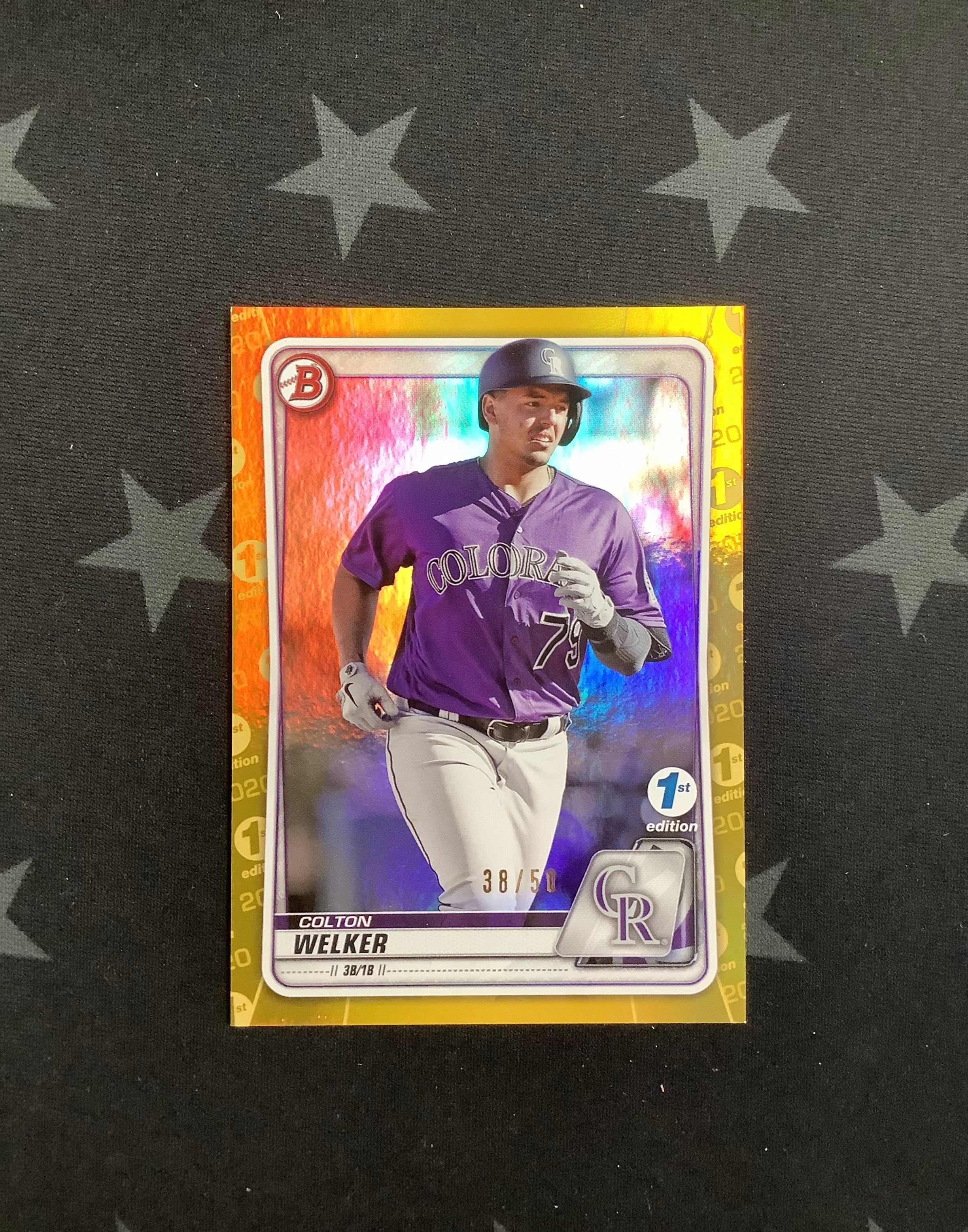 2020 Bowman 1st Edition Gold Colton Welker #BFE 87/50 - Rare Baseball Trading Card for Collectors & Investors - Perfect for Sports Memorabilia Collections & Auctions