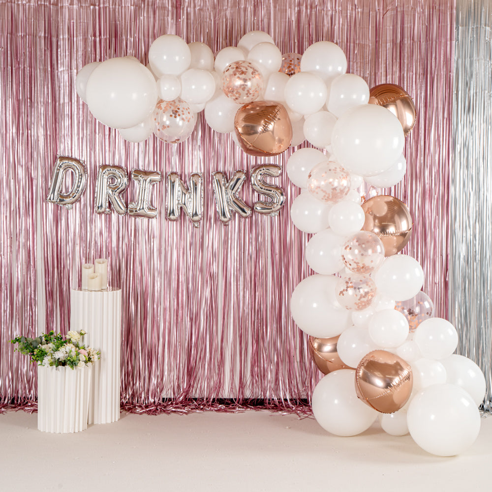 Balloon Arch Kit - 113 Pieces White & Rose Gold Balloon Garland for Parties, Weddings, Baby Showers - Premium Decoration Set with Balloon Pump & Accessories
