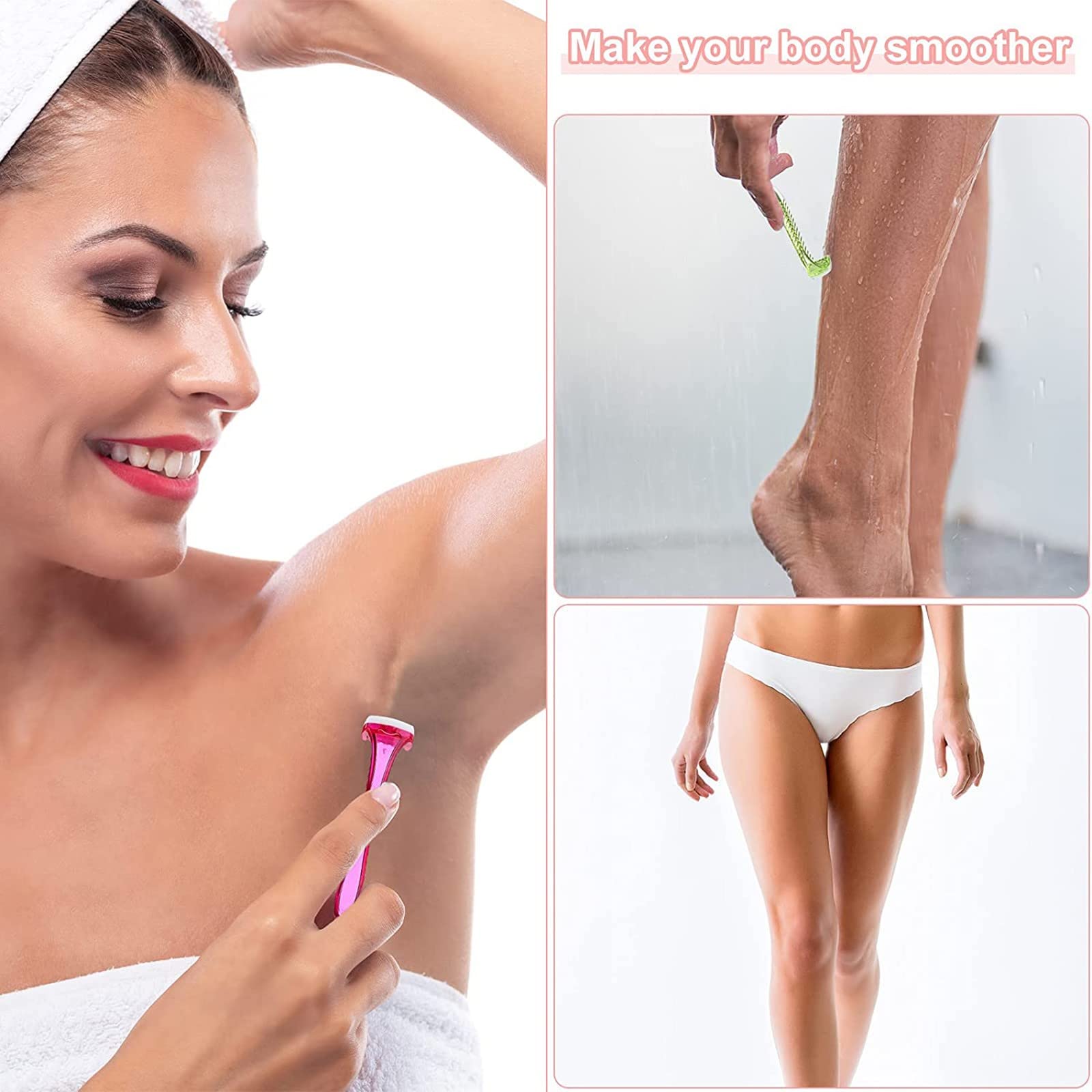 Women's T-Shaped Bikini Trimmer Razor - Durable Pubic Hair Removal Shaver for Travel & Beauty - Hot Pink Body Grooming Tool (One Size) | Perfect for Smooth Skin at Home, Gym, or Vacation