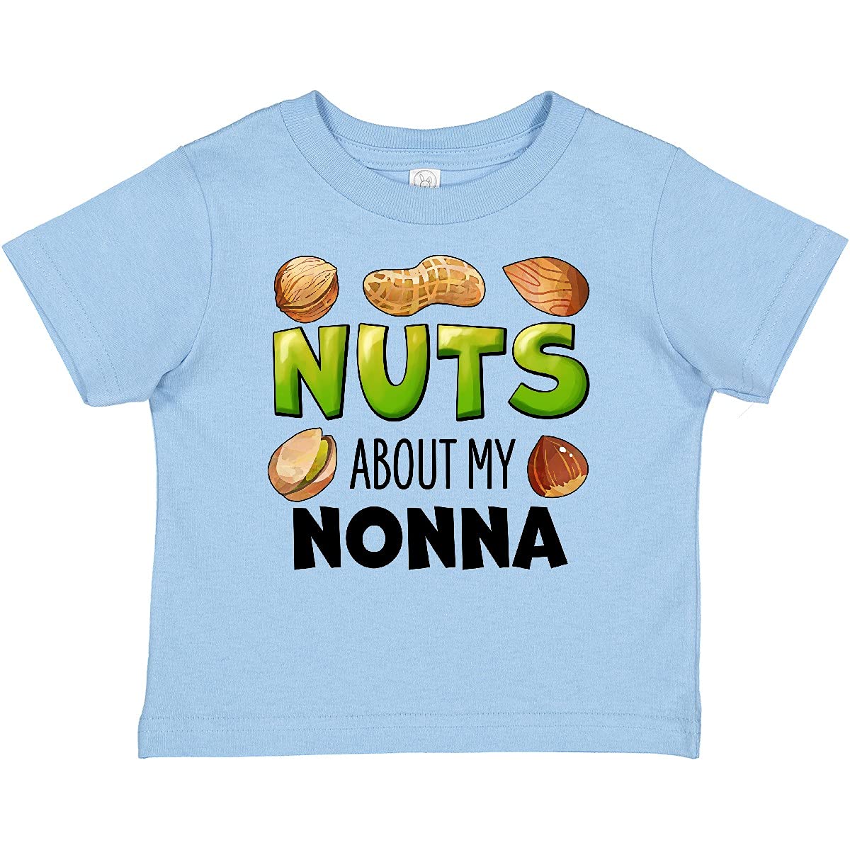 Inktastic Nuts About My Nonna Peanut Almond Pistachio Baby T-Shirt - Cute Graphic Tee for Toddlers & Infants - Perfect for Family Photos, Playdates & Grandparent Visits
