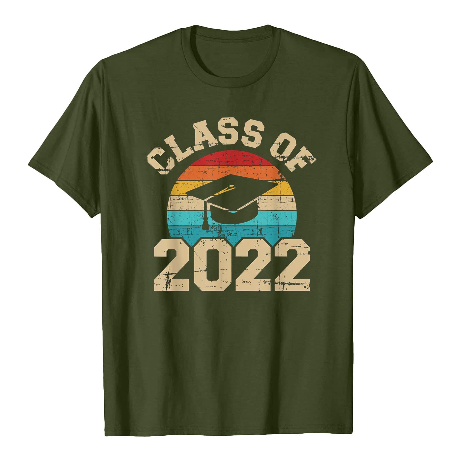 2024 Women's Graduation T-Shirt - O-Neck Loose Fit Basic Summer Top, Vintage 80s Style Short Sleeve Tee for College Grads & Parties | Perfect for Graduation Ceremonies, Celebrations & Casual Wear