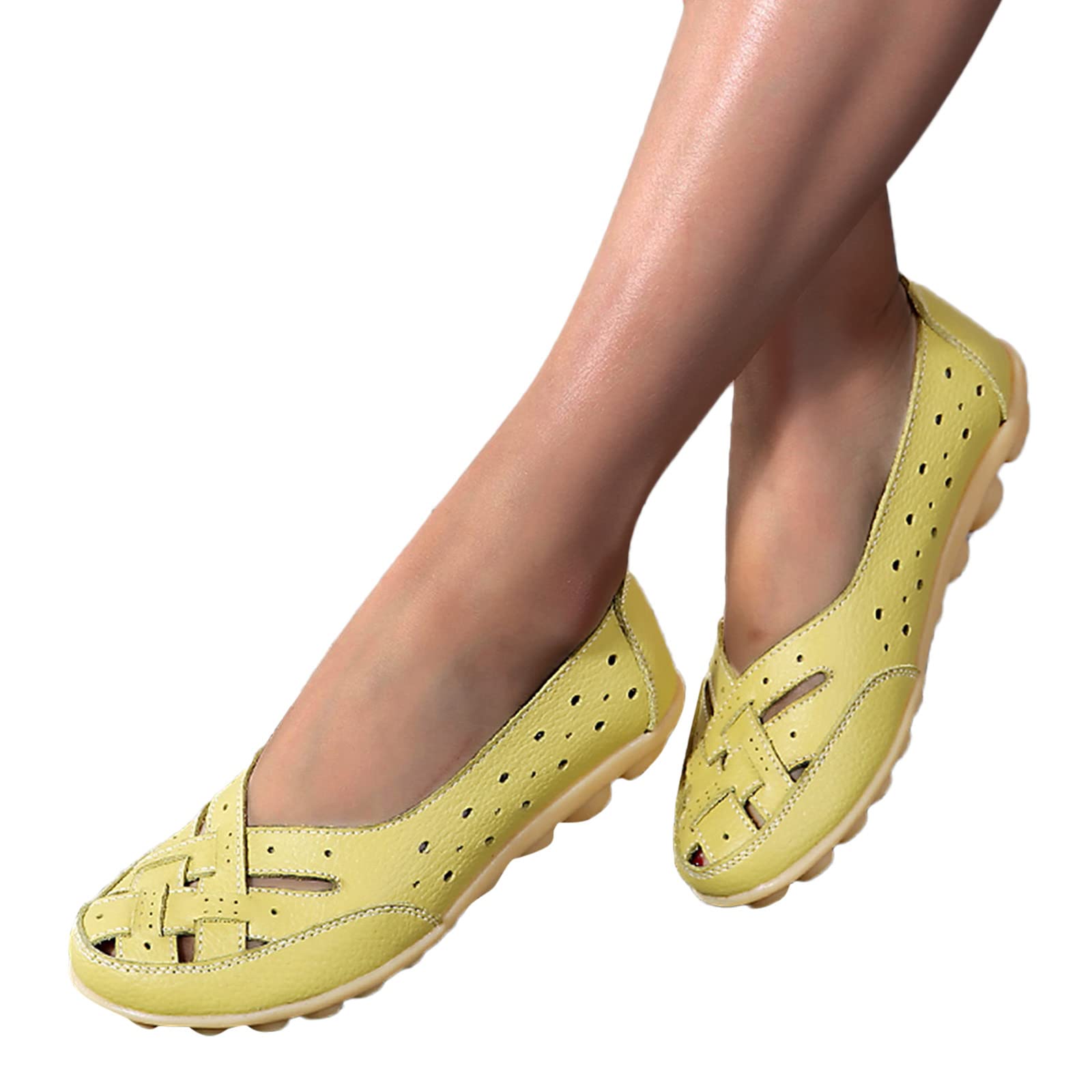 **SuanlaTDS Women's Slip-On Loafers - Comfortable Walking & Driving Shoes - Business Casual Flat Shoes for Women (Green, Size 8.5) | Perfect for Office, Travel & Everyday Wear**
