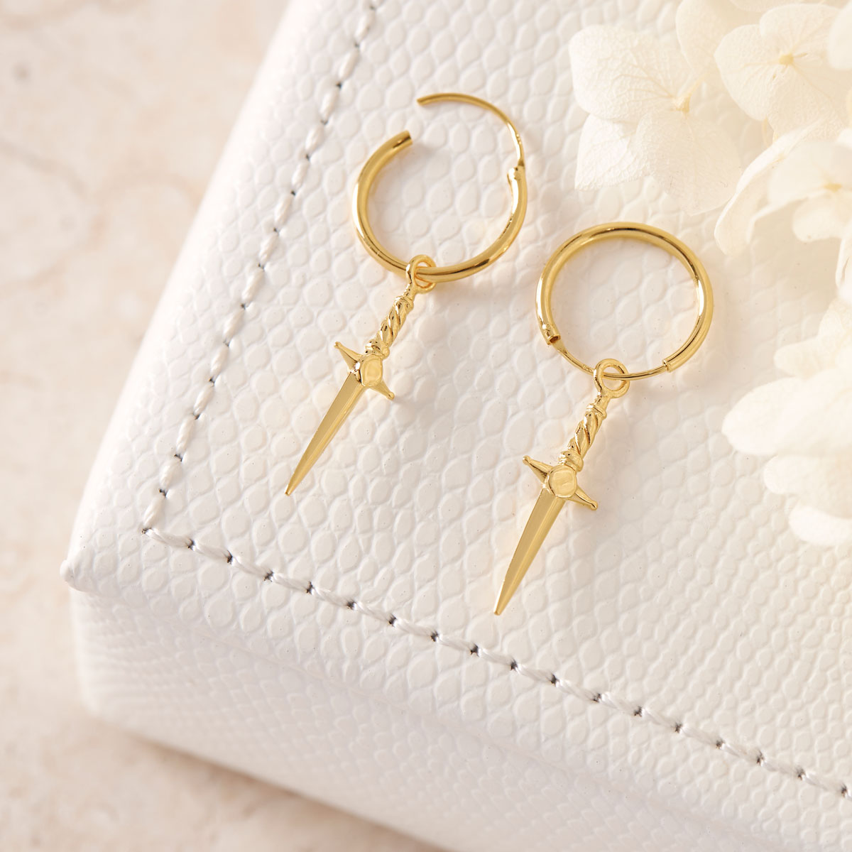 Cosmic Dagger Gold Sleepers - Hypoallergenic Stainless Steel Earrings for Women | Perfect for Everyday Wear, Parties & Gifts