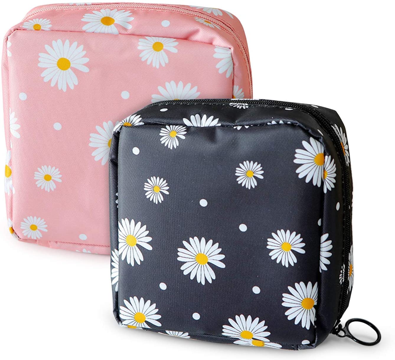 2 Pack Sanitary Napkin Storage Pouch - Waterproof Travel Organizer for Women, Cosmetic & Toiletry Bag, Jewelry Case - Perfect for Gym, Office & Vacation (Multi Color)