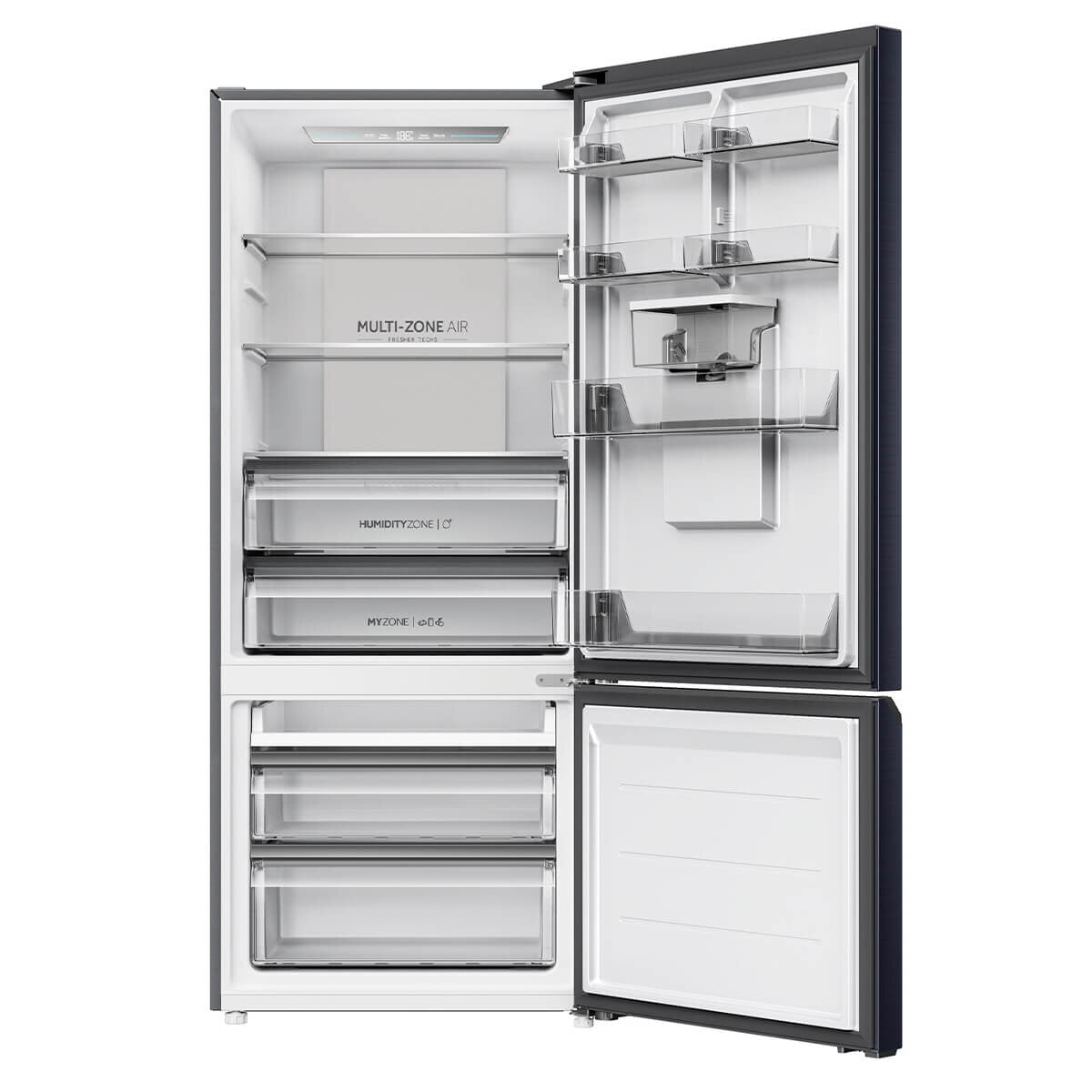 Haier 431L Bottom Freezer Refrigerator HRF420BHC - Energy Efficient Stainless Steel French Door Fridge for Kitchen, Home & Office Use