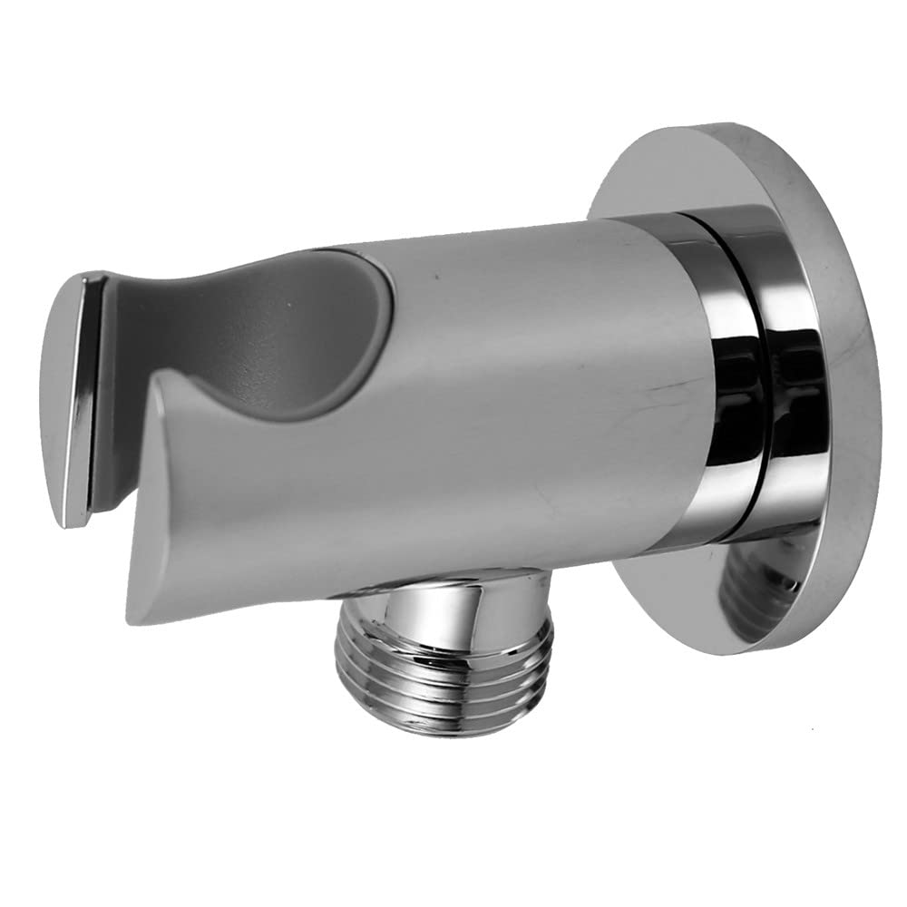 Handheld Shower Head Holder with Hose Connector - Wall Mount Shower Wand Bracket, 1/2