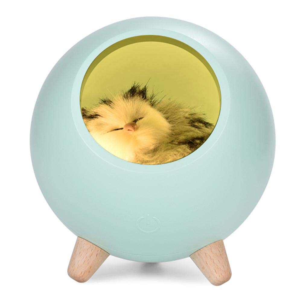 USB Rechargeable Night Light - Cute Kitten LED Desk Lamp with Stepless Dimming, 1.2W Portable Battery-Powered Nightlight for Nursery, Bedroom, Kids Room | Perfect for Bedside, Bookshelf & Baby Sleep Aid (Green)